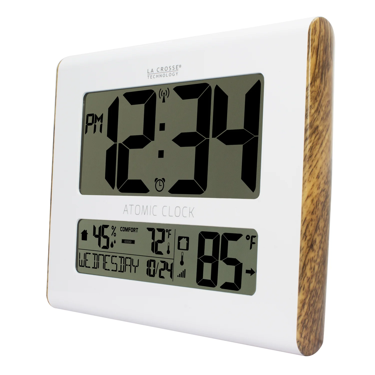 513-1919 Atomic Digital Wall Clock with Indoor/Outdoor Temperature and Indoor Humidity - Image 2