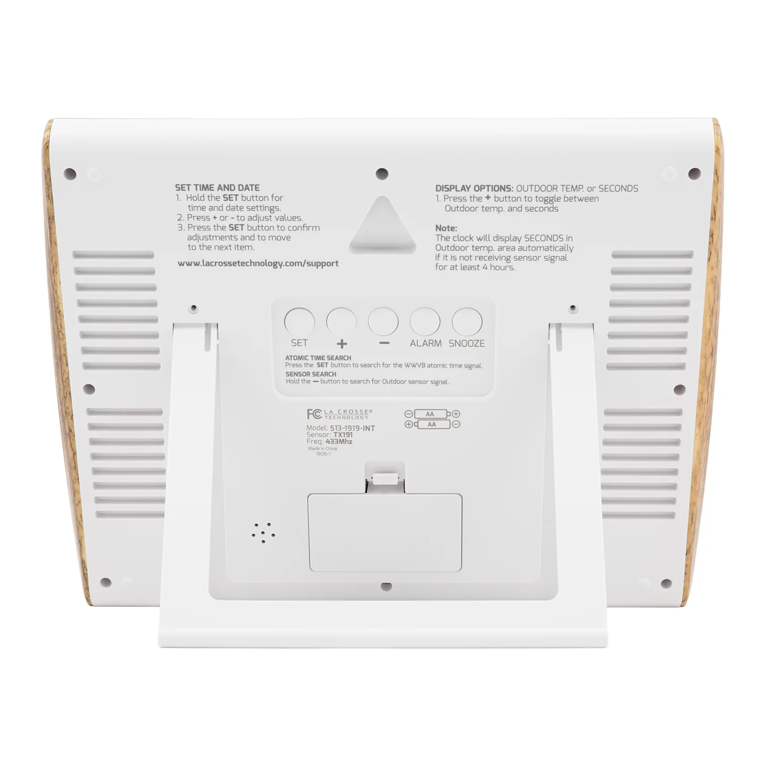 513-1919 Atomic Digital Wall Clock with Indoor/Outdoor Temperature and Indoor Humidity - Image 3