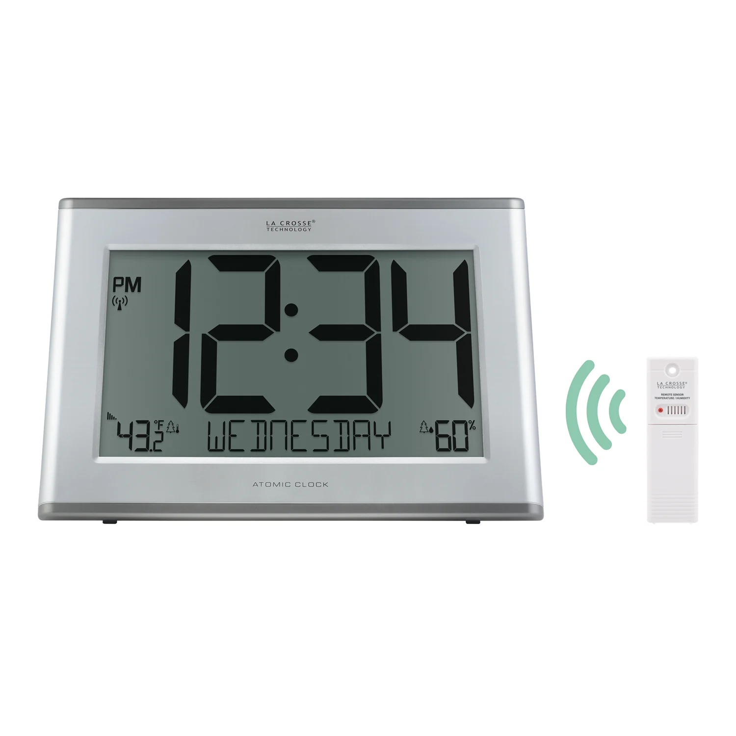 513-63867 Jumbo Atomic Wall Clock with Outdoor Temp and Humidity - Image 3