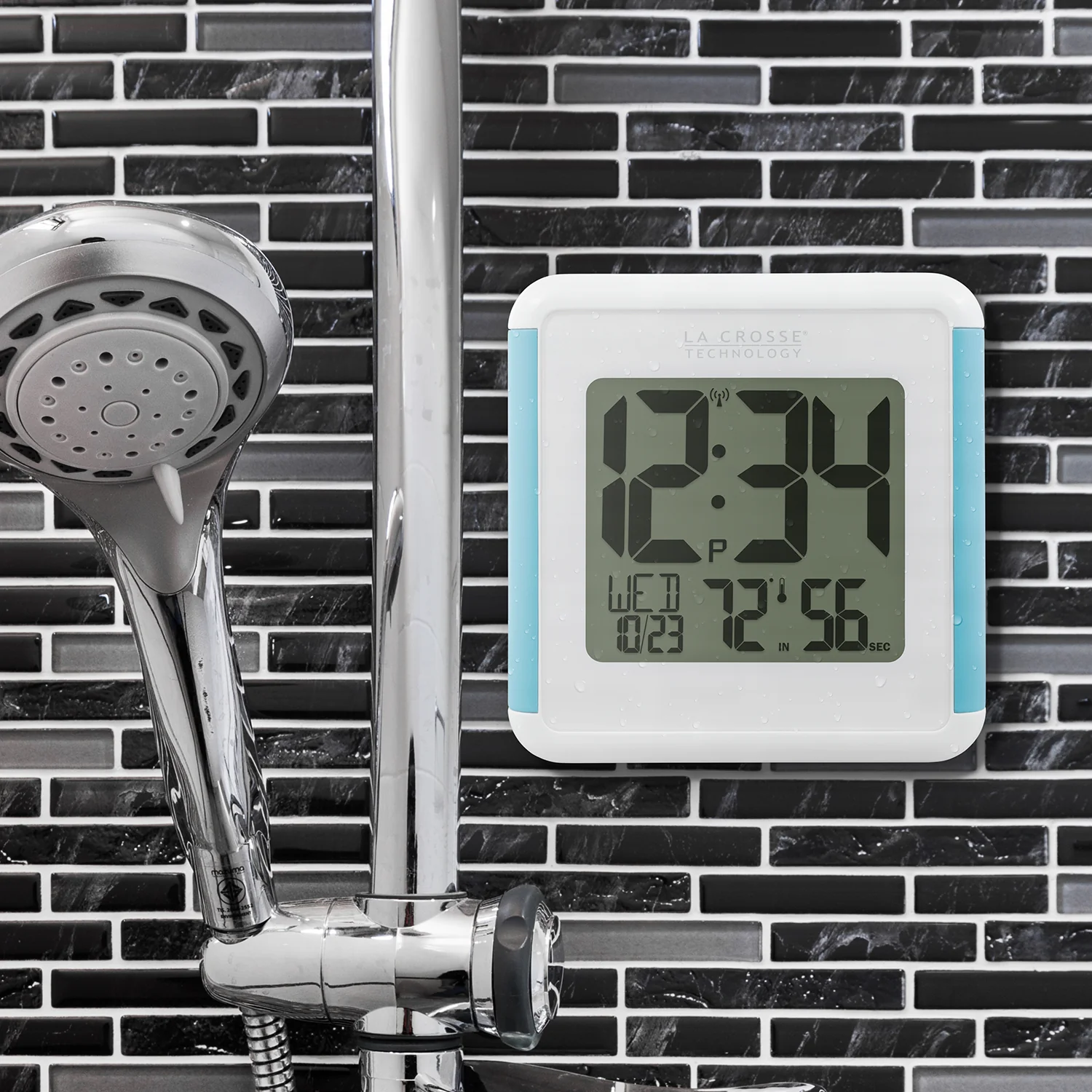 515-1912 Shower Cube Atomic Digital Wall Clock - Image 5