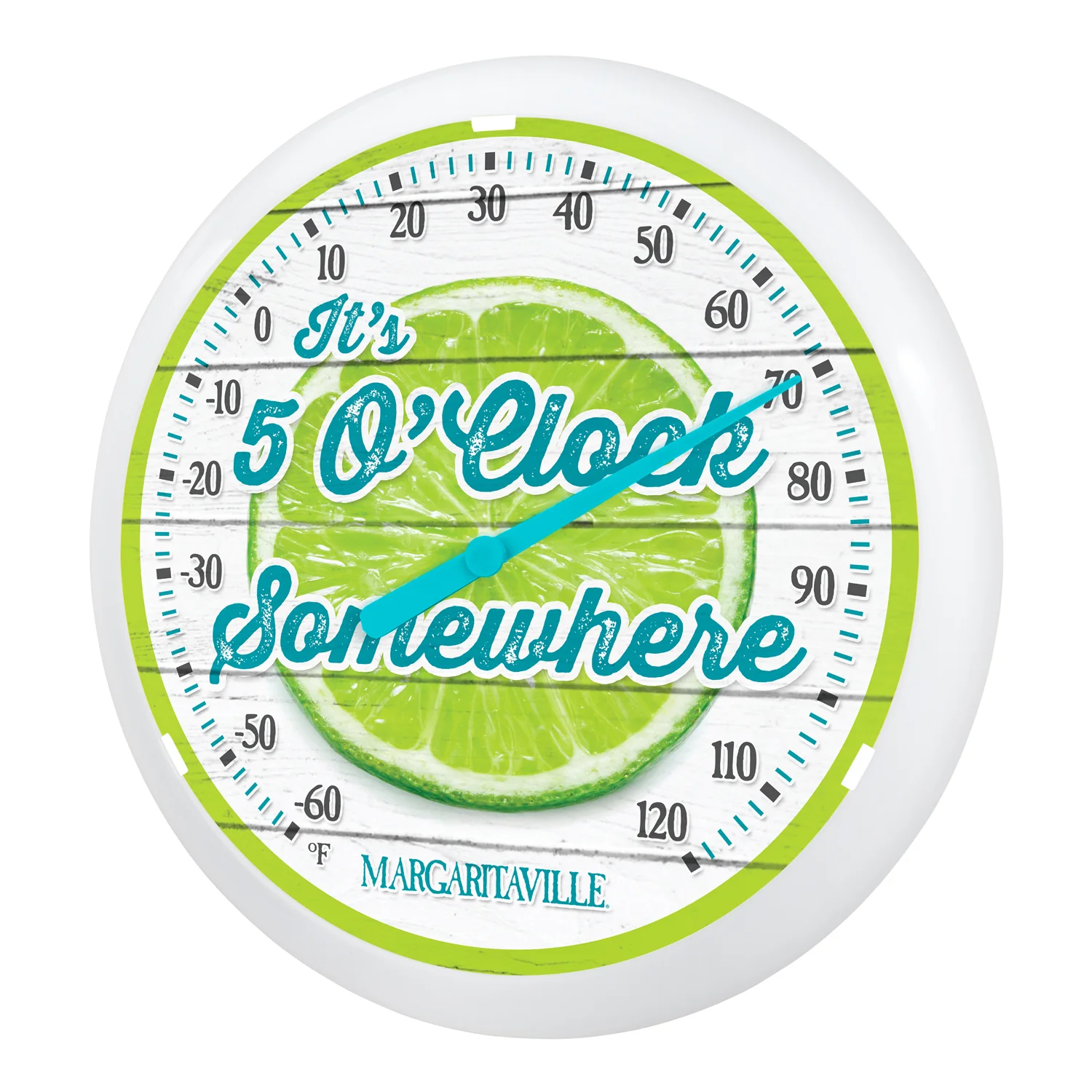 L77284 12" Round 5 O'Clock Somewhere Margaritaville Thermometer - Image 2