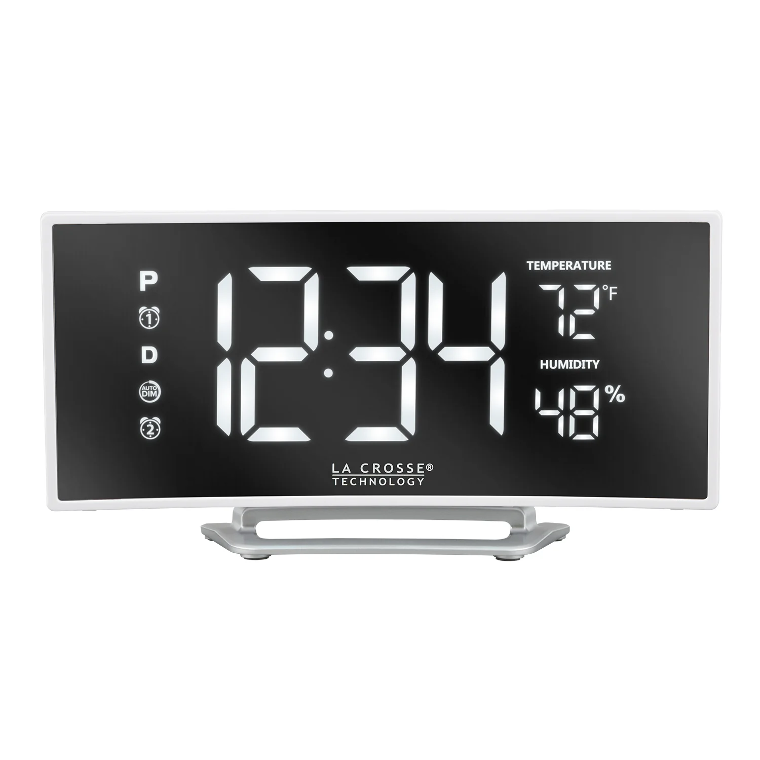602-249 White LED Mirror Alarm Clock