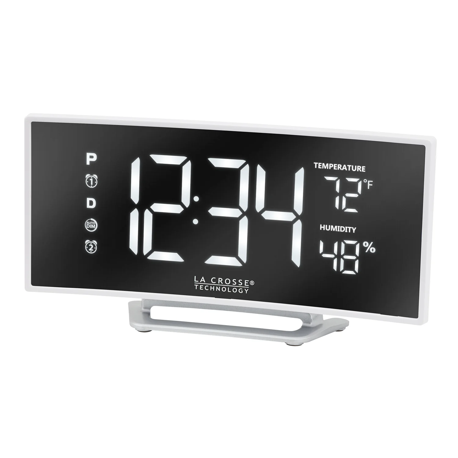 602-249 White LED Mirror Alarm Clock - Image 2