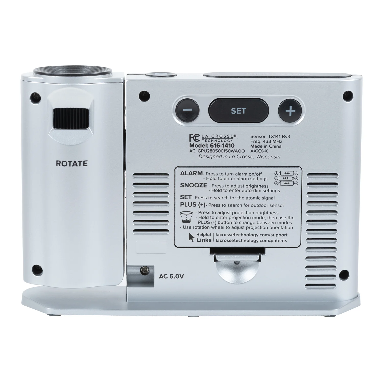 616-12667 Atomic Projection Alarm Clock - Image 3