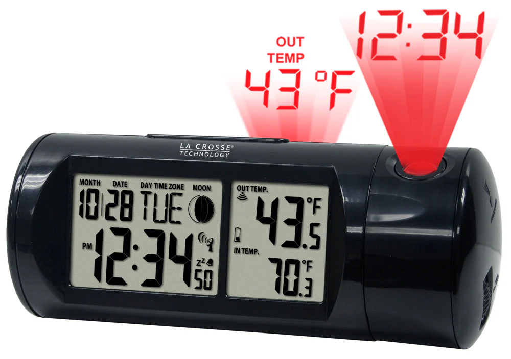 616-143V2 Projection Alarm Clock with Indoor/Outdoor Temperature