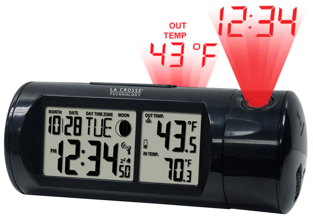 616-143V3 Projection Alarm Clock with Indoor/Outdoor Temperature