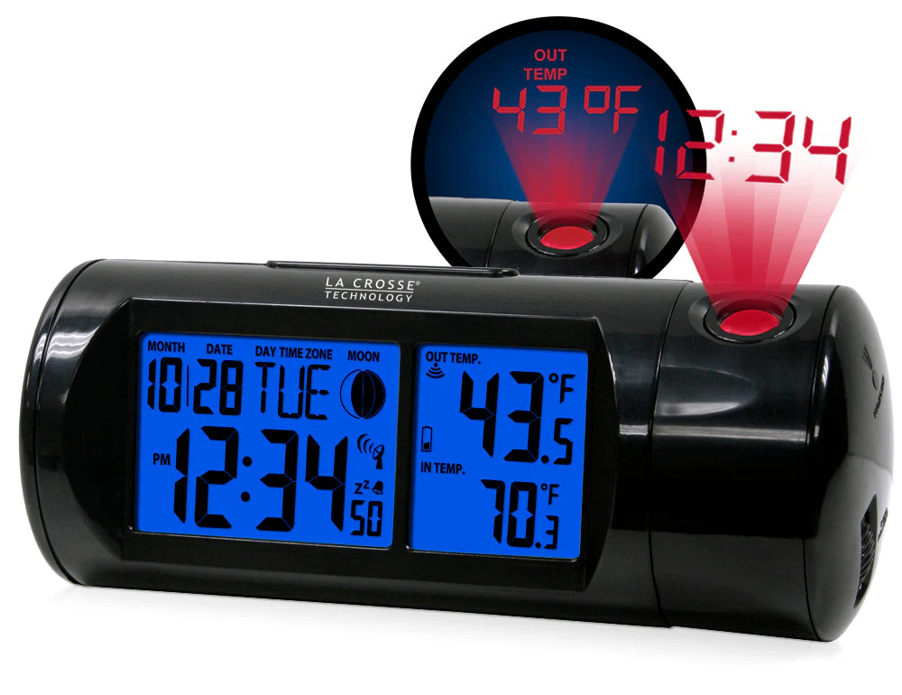 616-143V3 Projection Alarm Clock with Indoor/Outdoor Temperature - Image 2