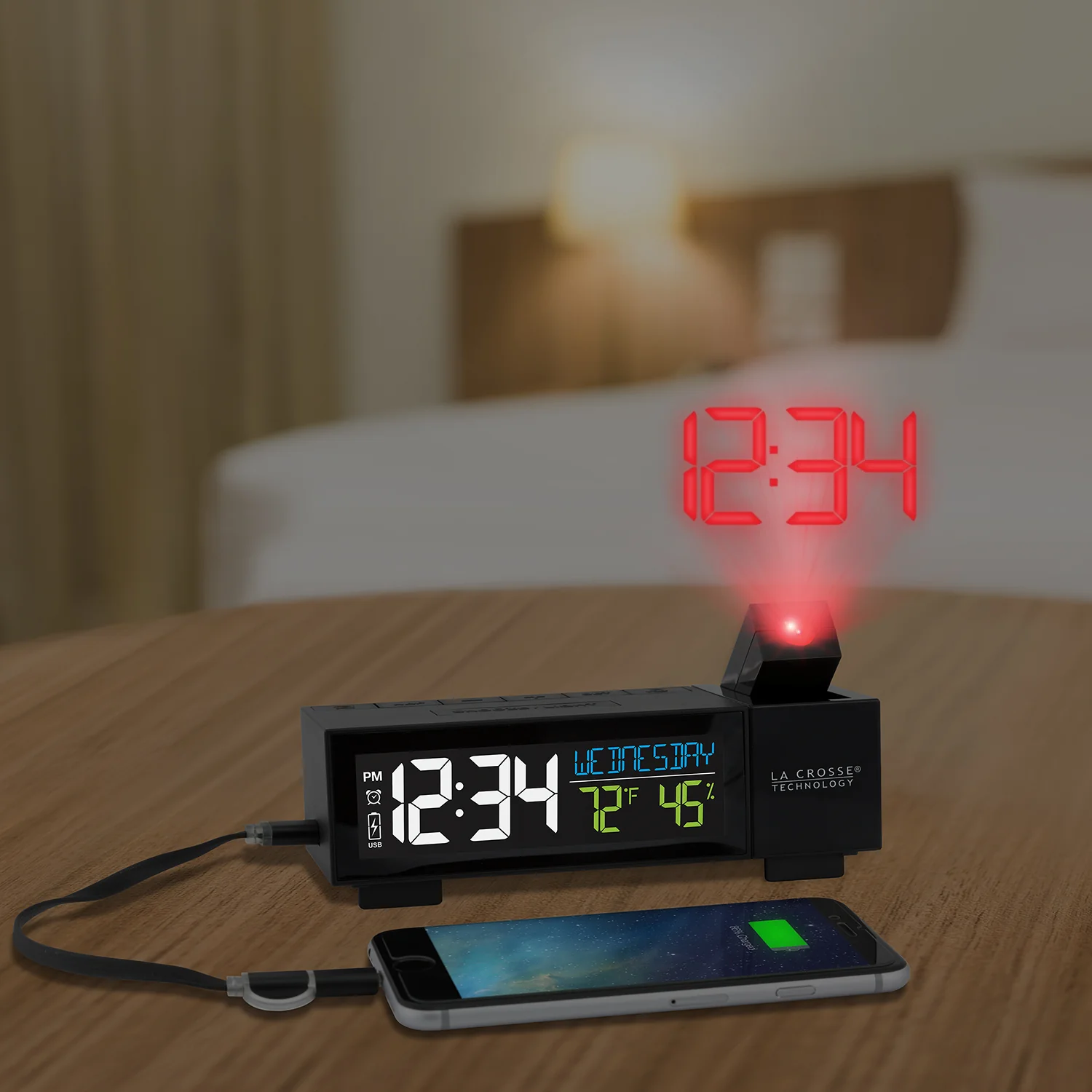 616-1950V2 Projection Alarm Clock - Image 6