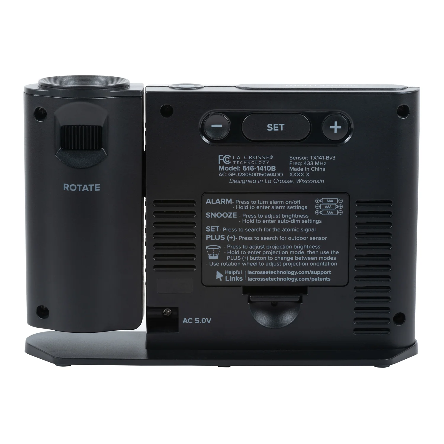 616-41667 Atomic Projection Alarm Clock - Image 3
