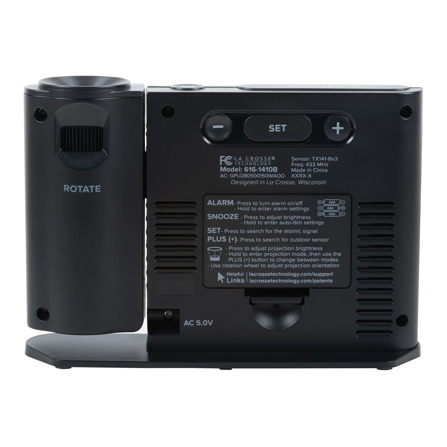 616-41667V2 Atomic Projection Alarm Clock - Image 3