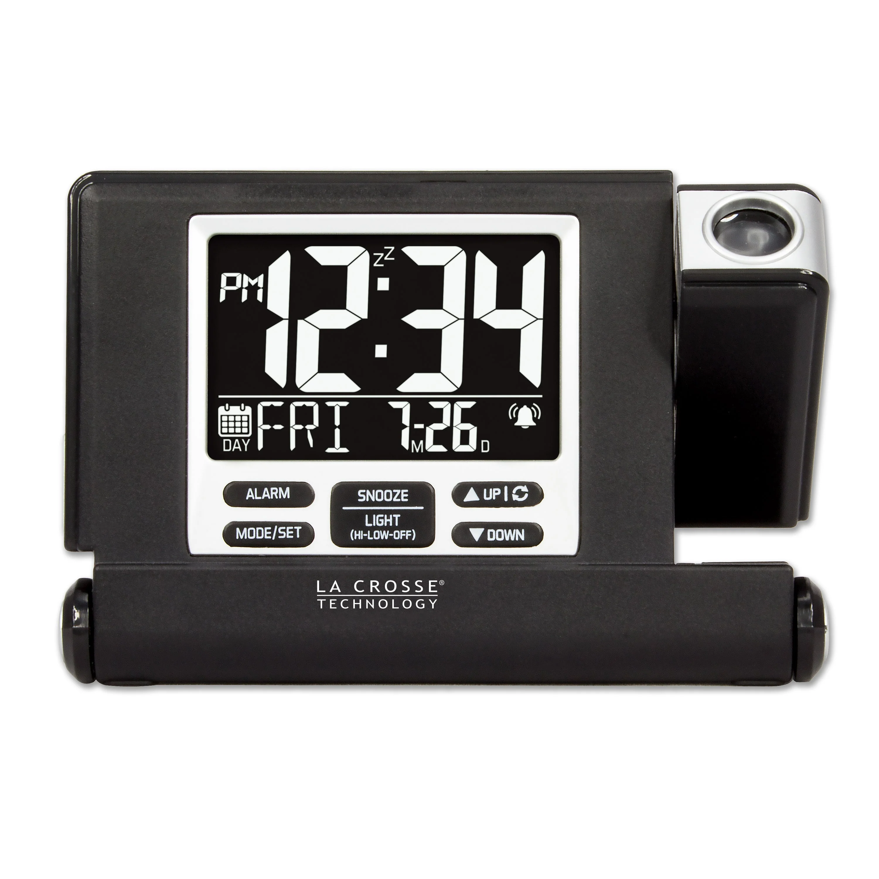616A-56647 Travel Projection Alarm w/ USB Charging