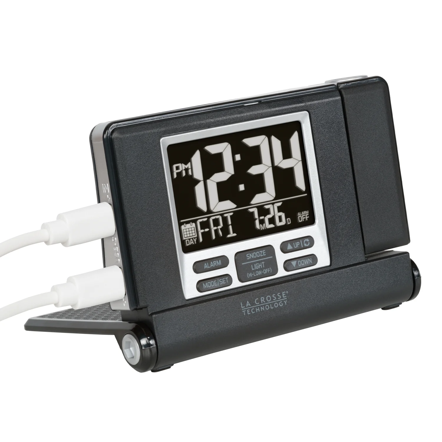 616A-56647V2 Travel Projection Alarm w/ USB Charging - Image 3