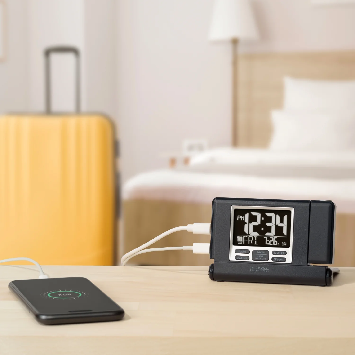 616A-56647V2 Travel Projection Alarm w/ USB Charging - Image 6