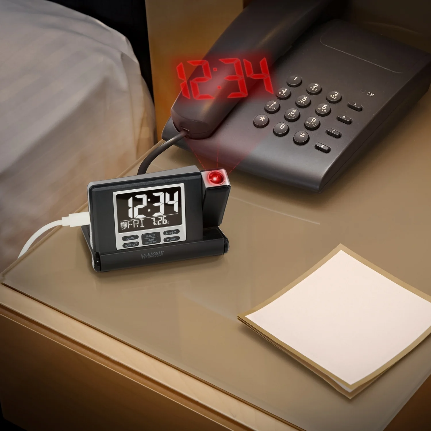 616A-56647V2 Travel Projection Alarm w/ USB Charging - Image 8