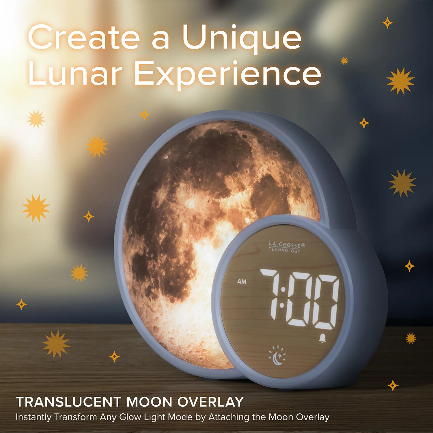 617-1412 L'Eclipse Light Assist Digital Alarm Clock with Glow Light - Image 3