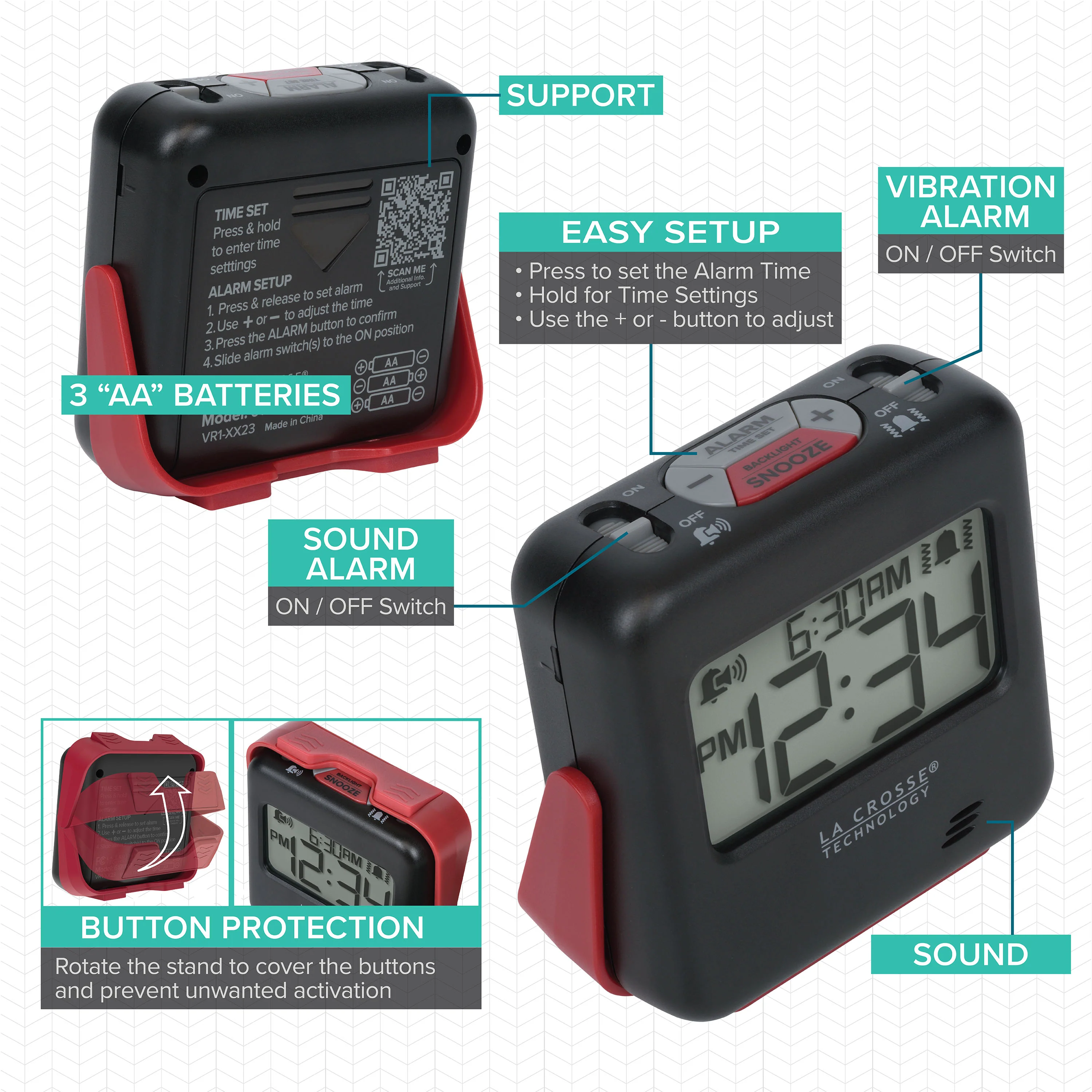 617-43937 BUZZ Vibration Alarm Clock - Image 7
