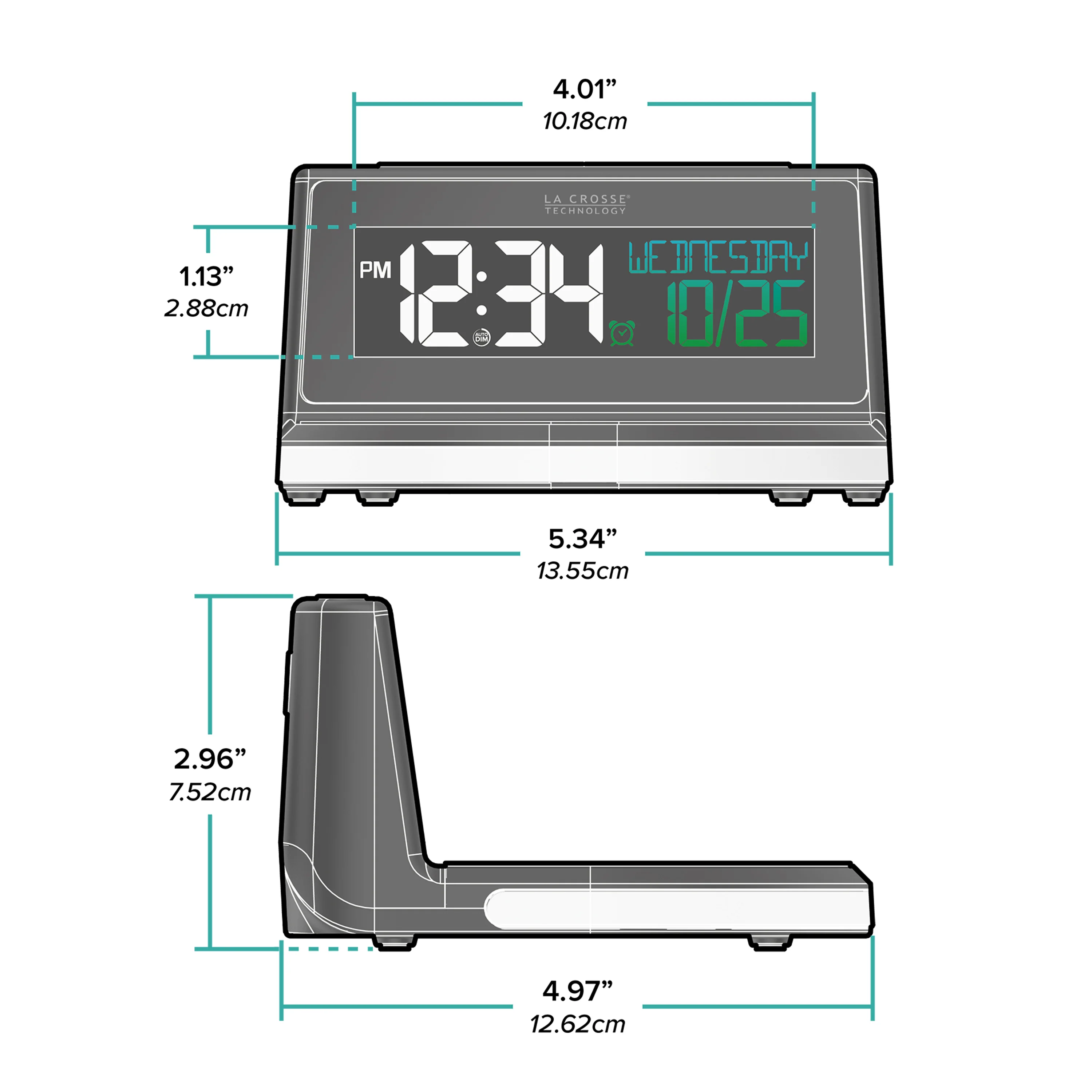 617-148V2 Qi-Certified Wireless Charging Alarm Clock with Glow Light - Image 7
