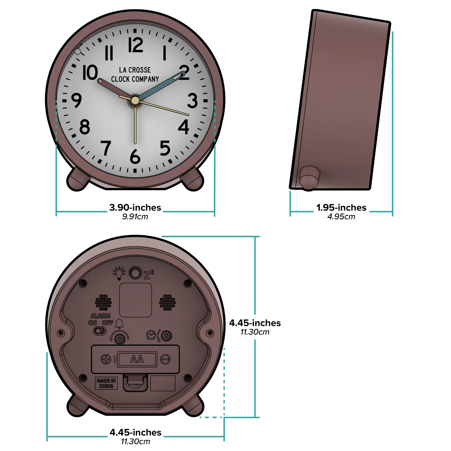 617-3816A 4.4-inch Analog Quartz Alarm Clock - Image 8