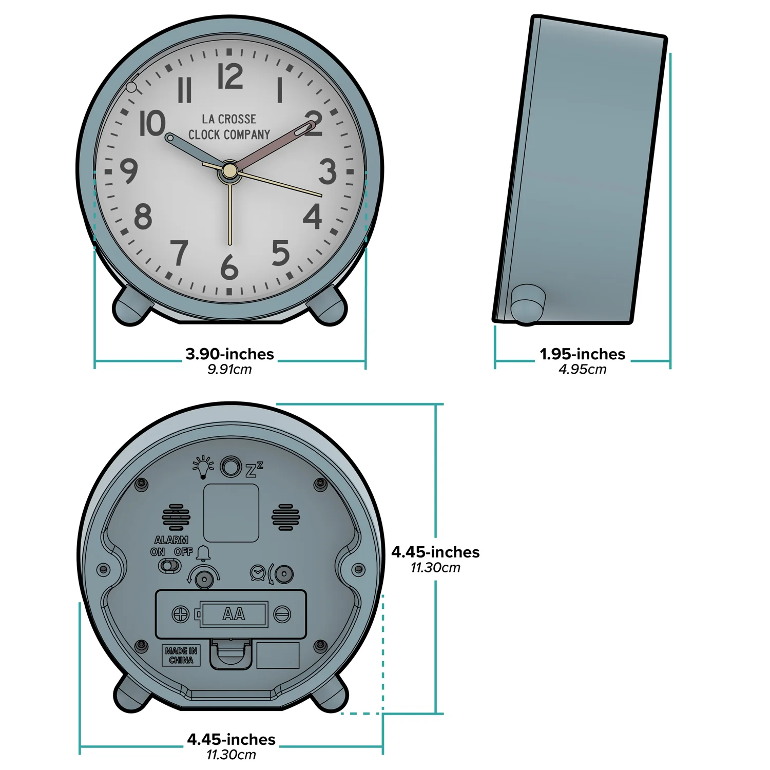 617-3816B 4.4-inch Analog Quartz Alarm Clock - Image 8