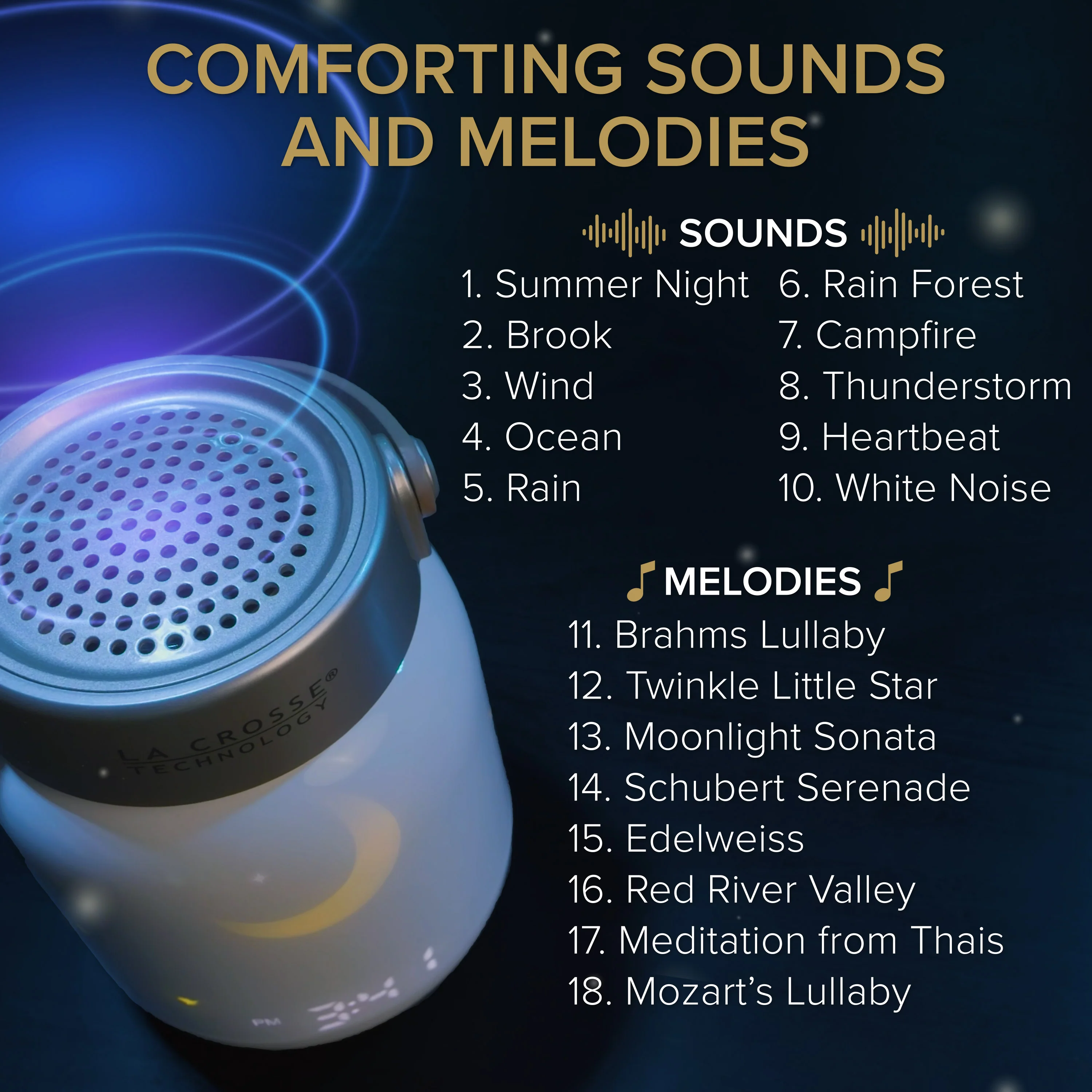 617-4817 Firefly Sound Machine with Alarm Clock and Bluetooth Speaker - Image 3