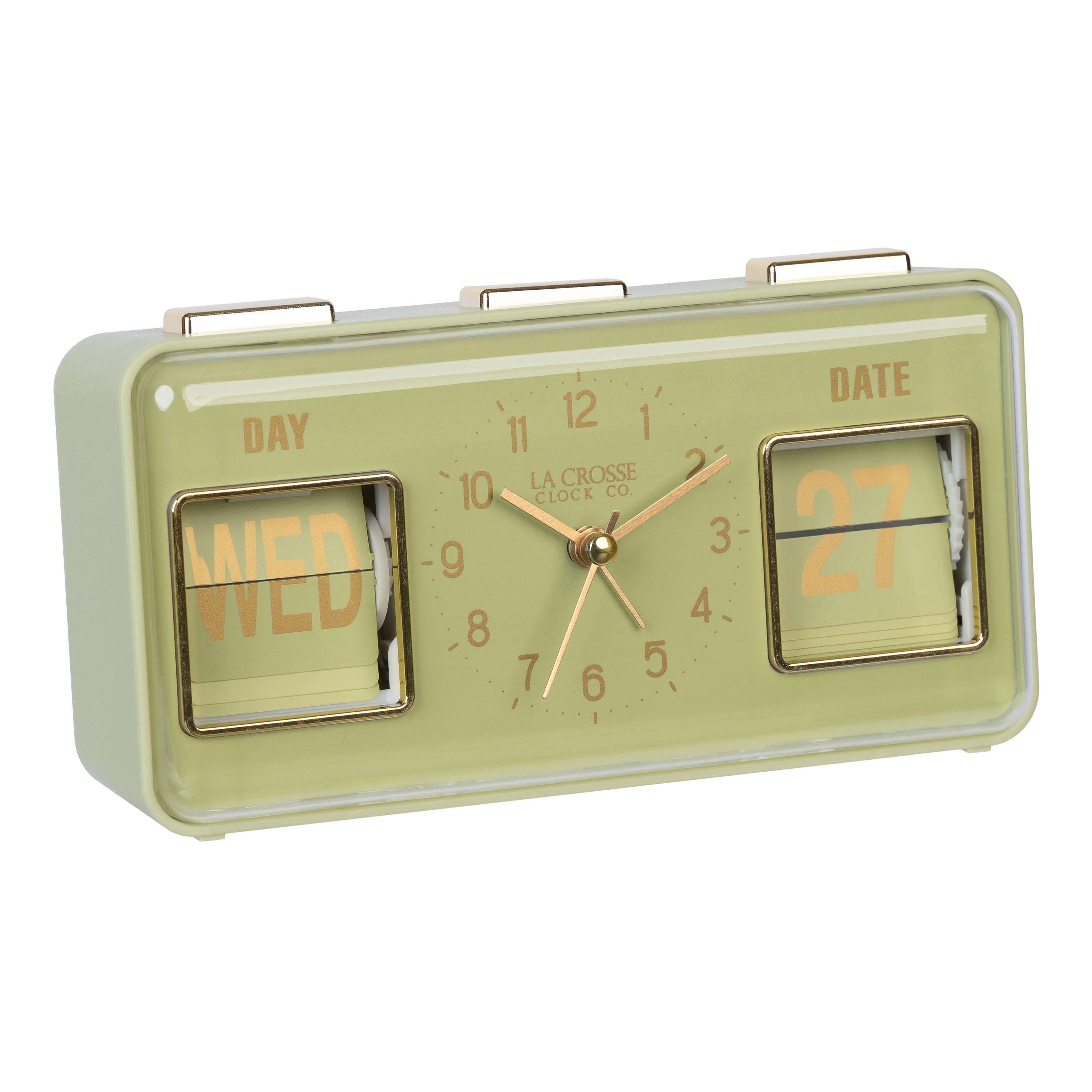636-379G Daily Flip Alarm Clock with Calendar - Green - Image 2
