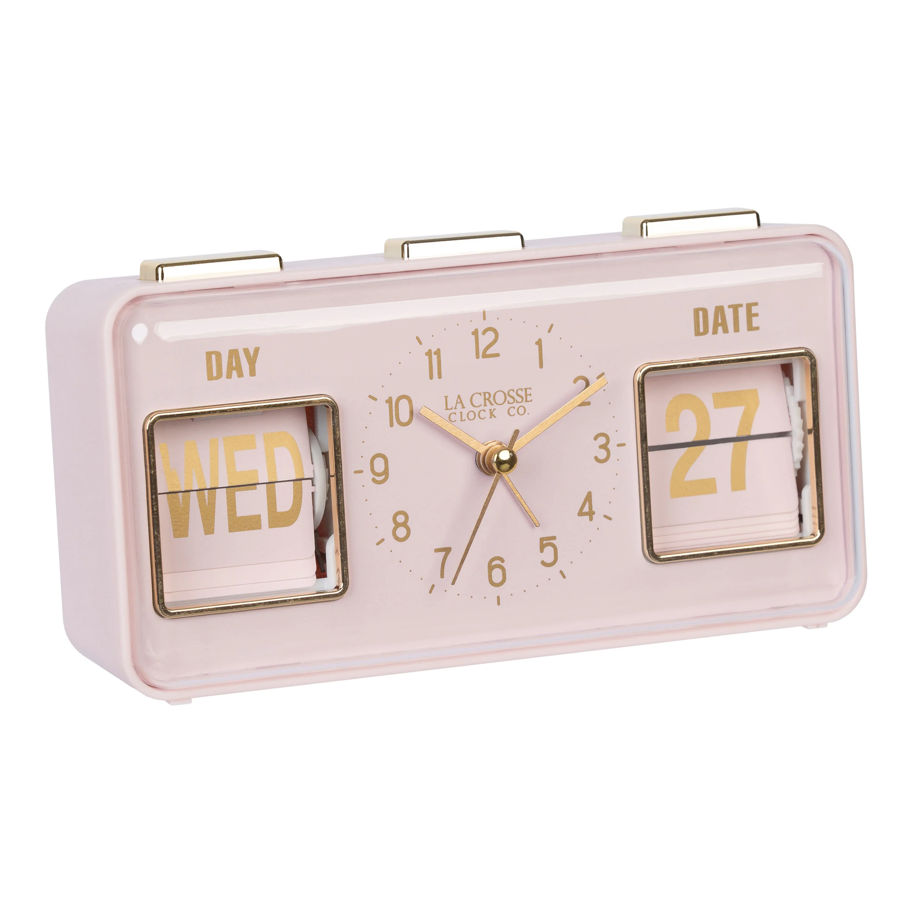 636-379P Daily Flip Alarm Clock with Calendar - Pink Blush - Image 2