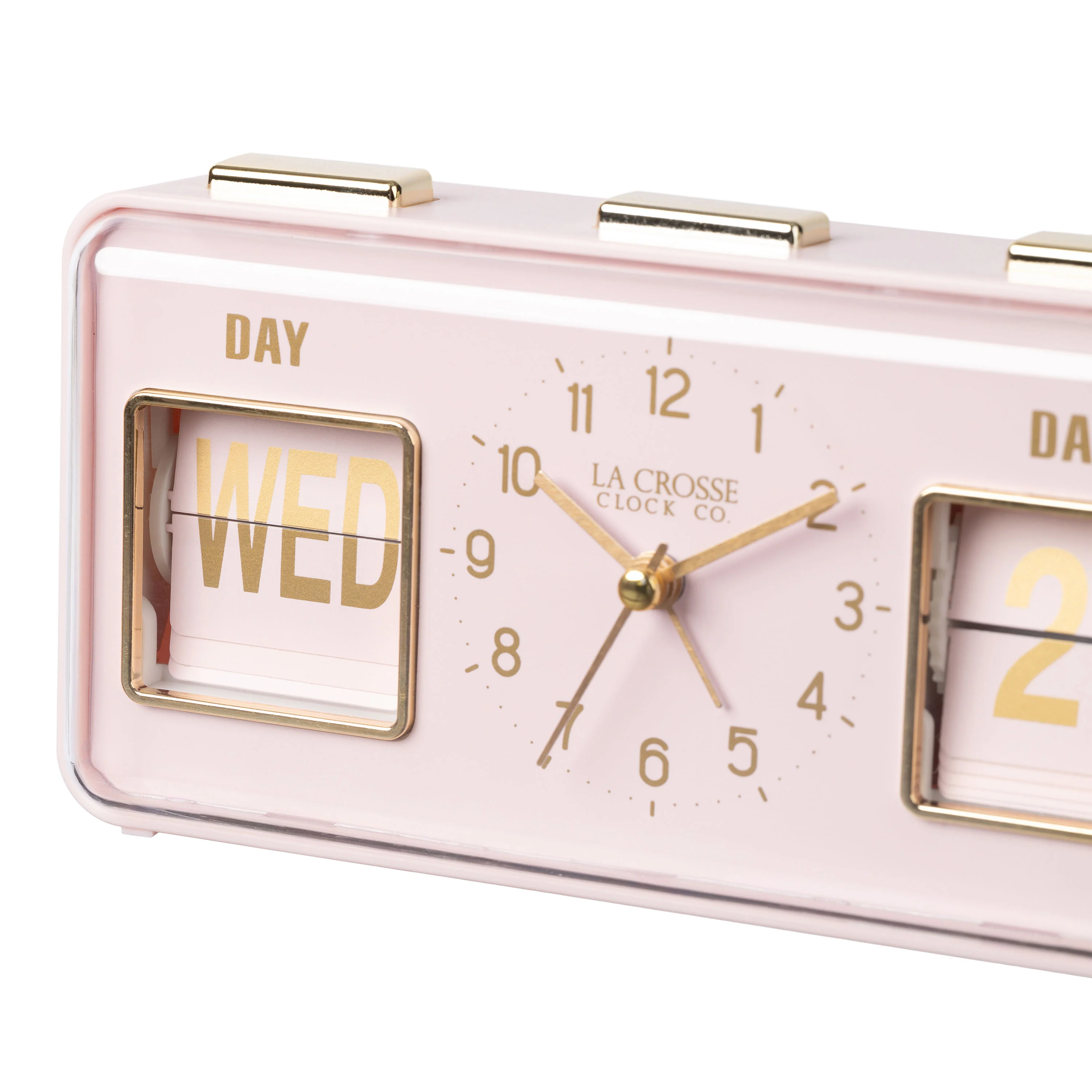 636-379P Daily Flip Alarm Clock with Calendar - Pink Blush - Image 5