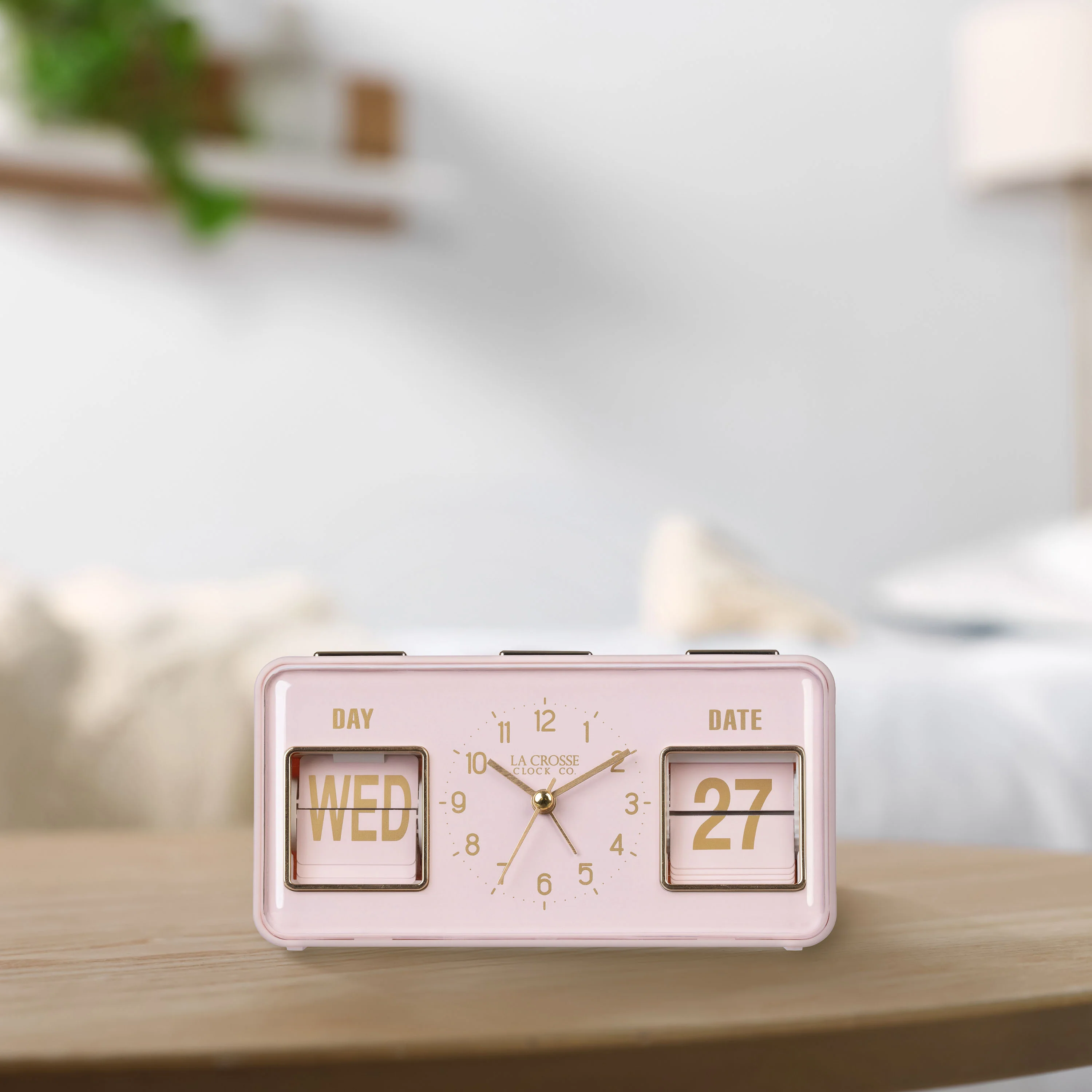 636-379P Daily Flip Alarm Clock with Calendar - Pink Blush - Image 7