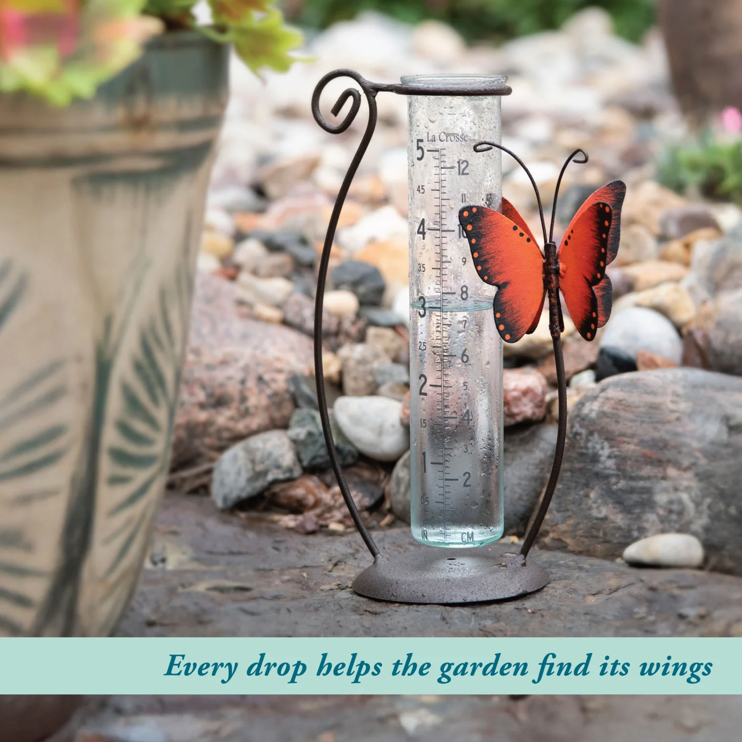 704-13077 Butterfly Rain Gauge - Orange - Image 8