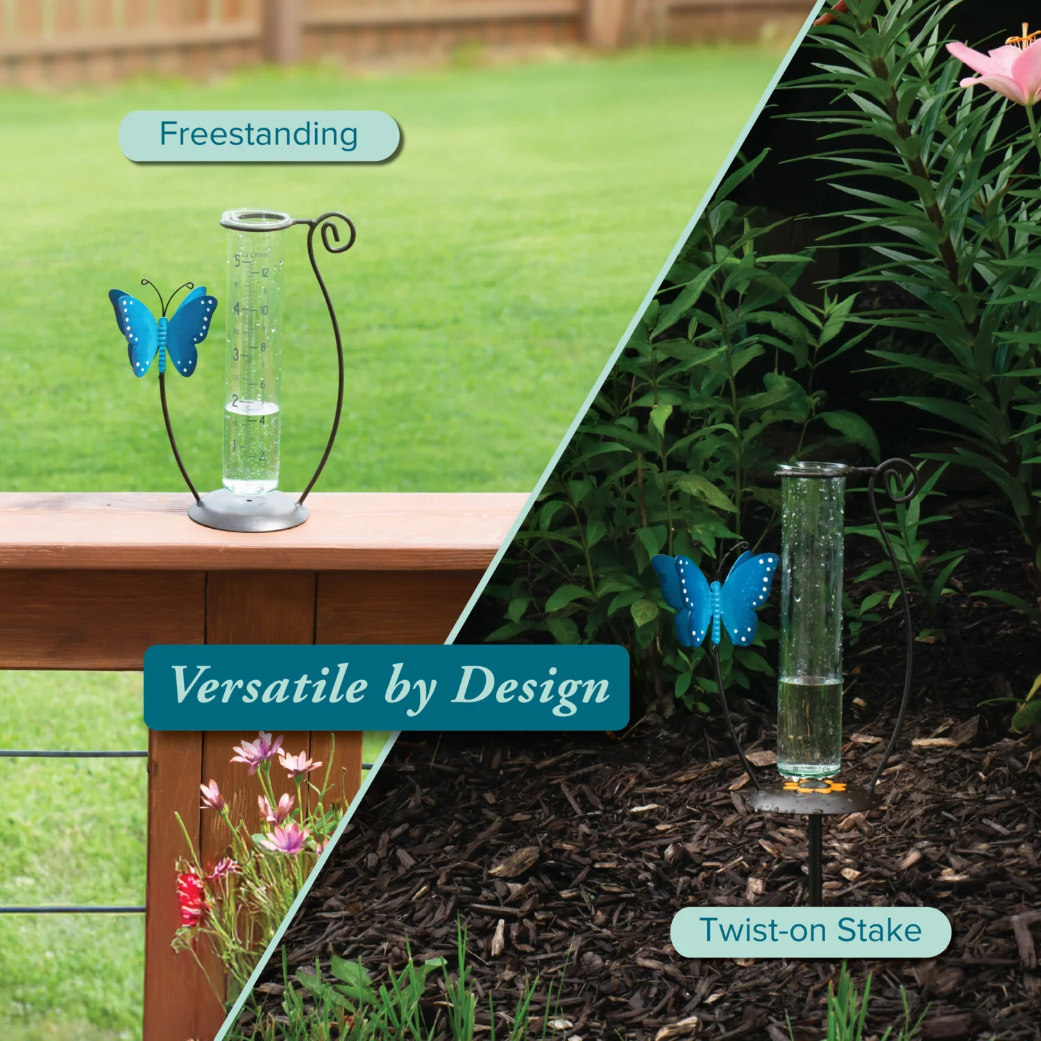 704-71077 Butterfly Rain Gauge - Blue - Image 4