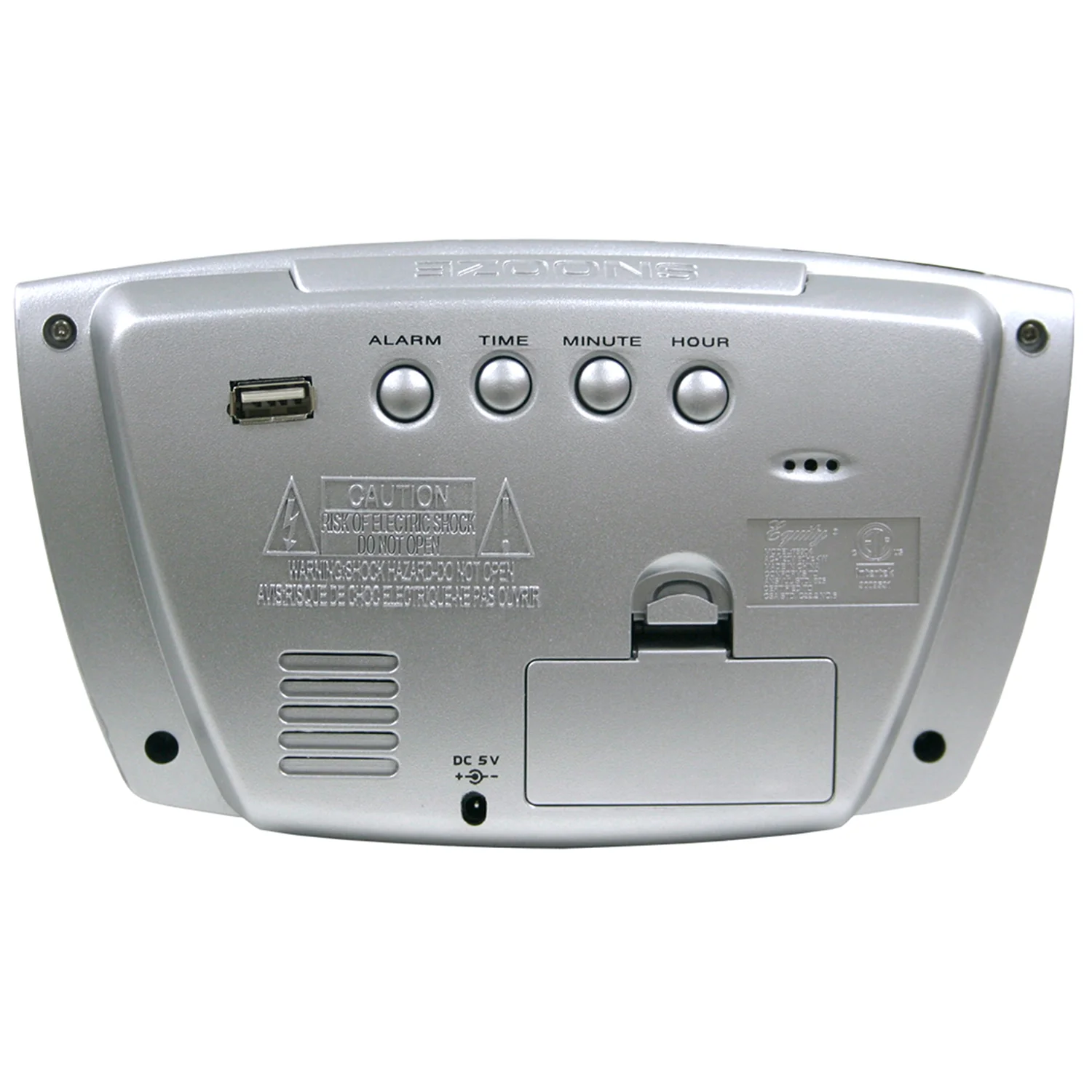 75904 Jumbo Blue LED Alarm Clock with USB Charging - Image 4