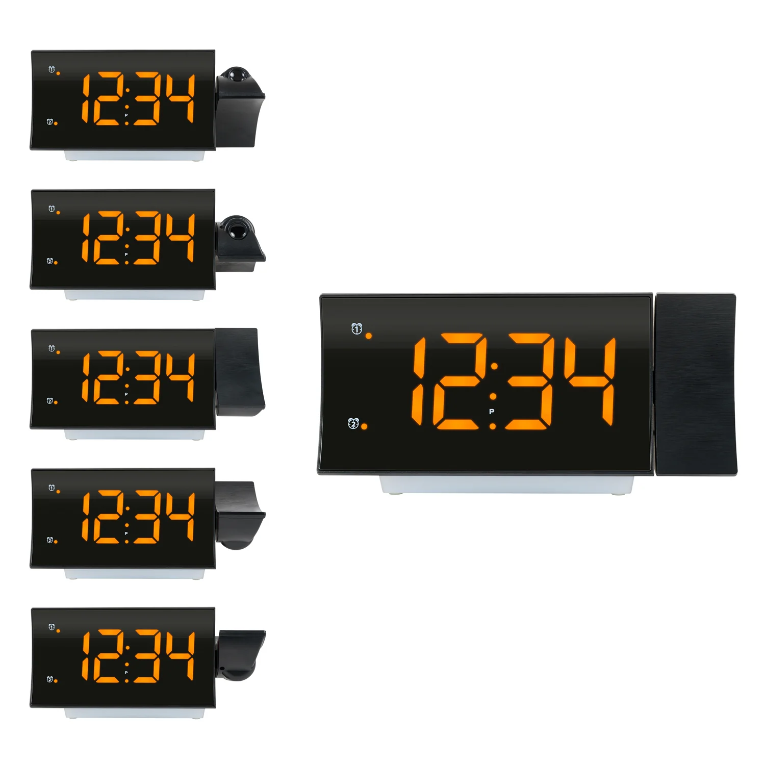 817-2410 Curved LED Projection Alarm Clock with Radio - Image 4