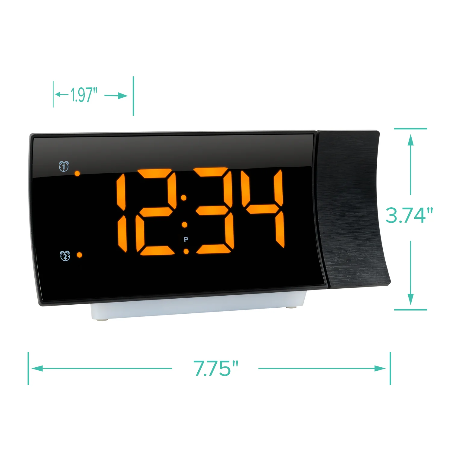 817-2410 Curved LED Projection Alarm Clock with Radio - Image 5