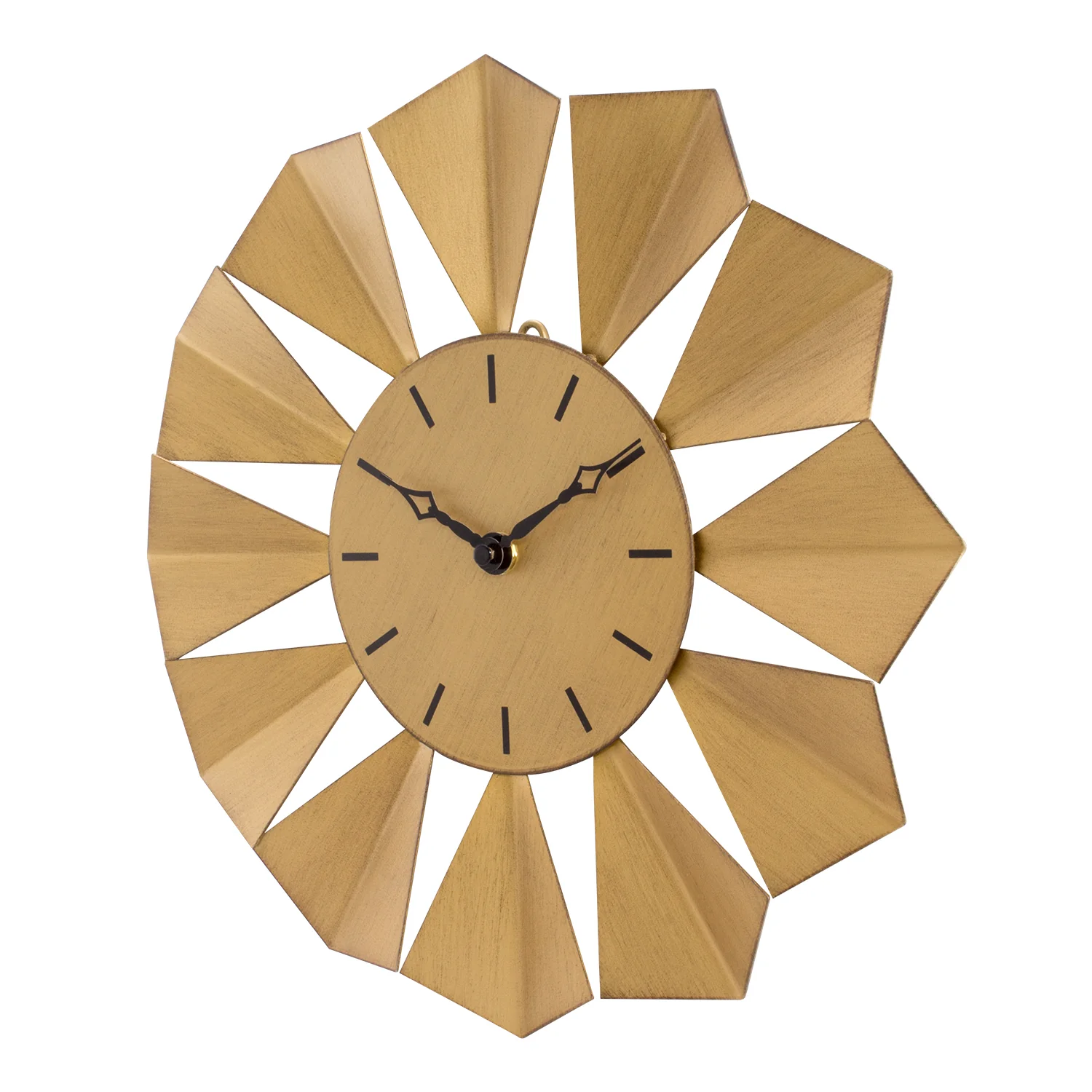 83230 13 inch Metal Gold Finish Clock - Image 2