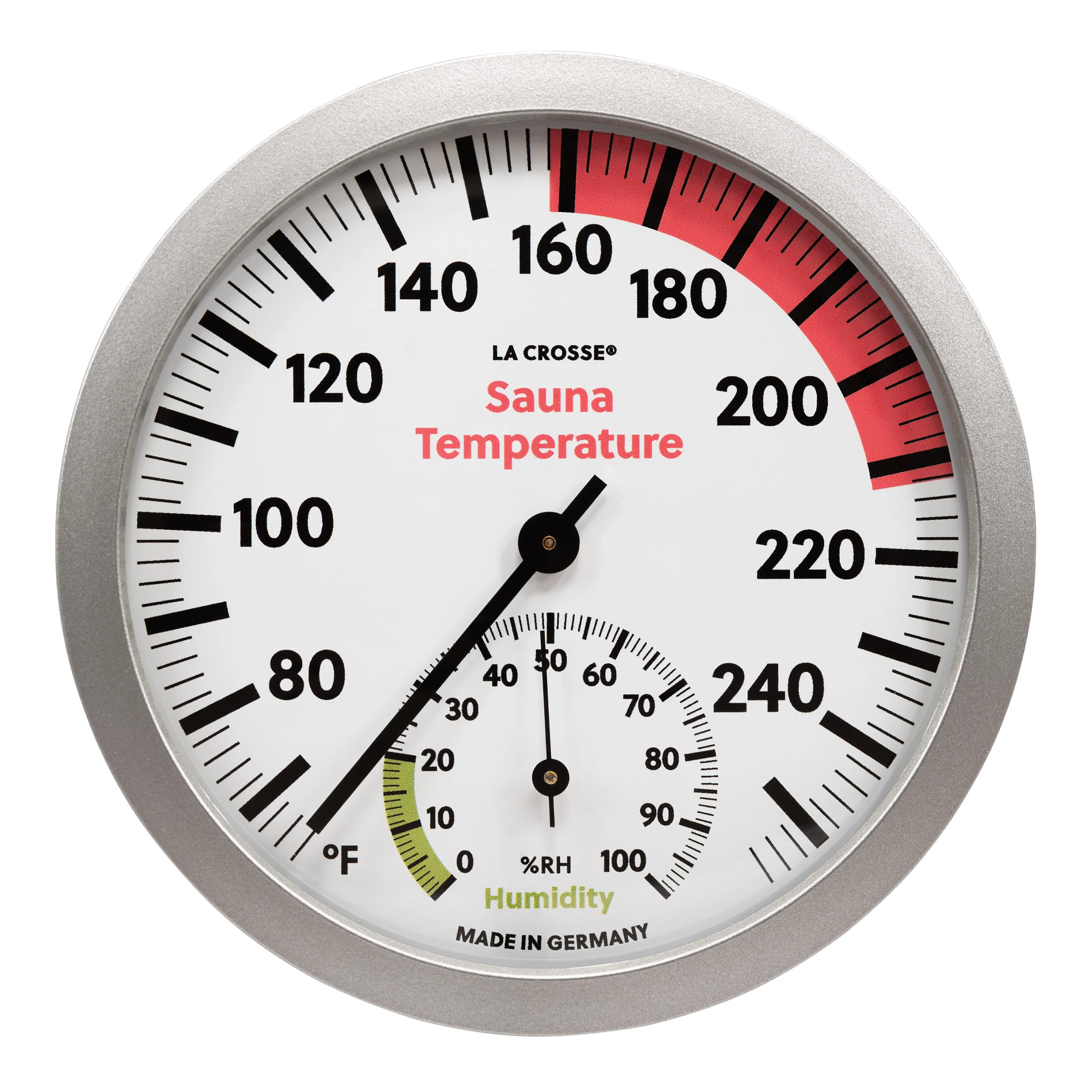 914-612 Sauna Thermometer with Hygrometer - Silver