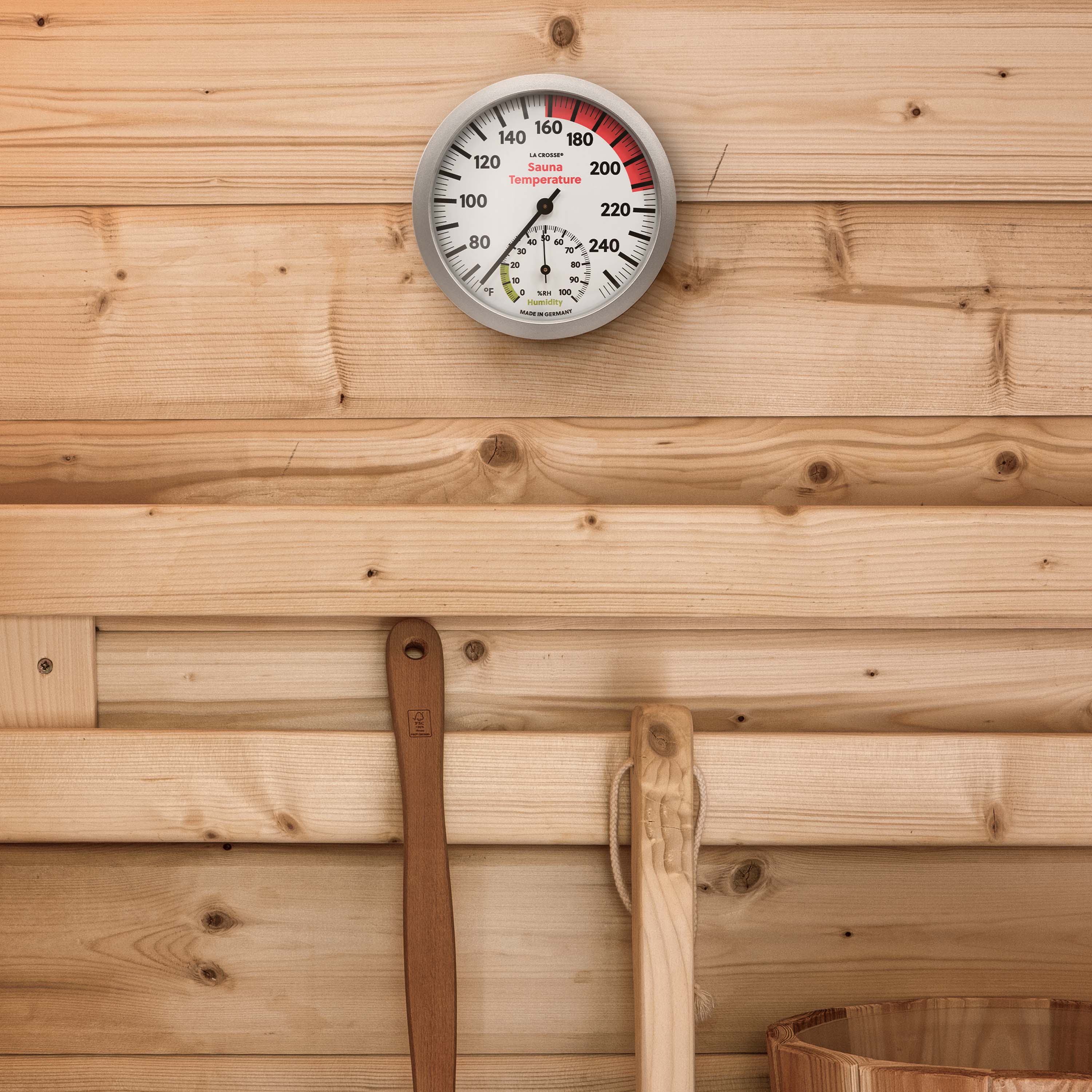 914-612 Sauna Thermometer with Hygrometer - Silver - Image 3
