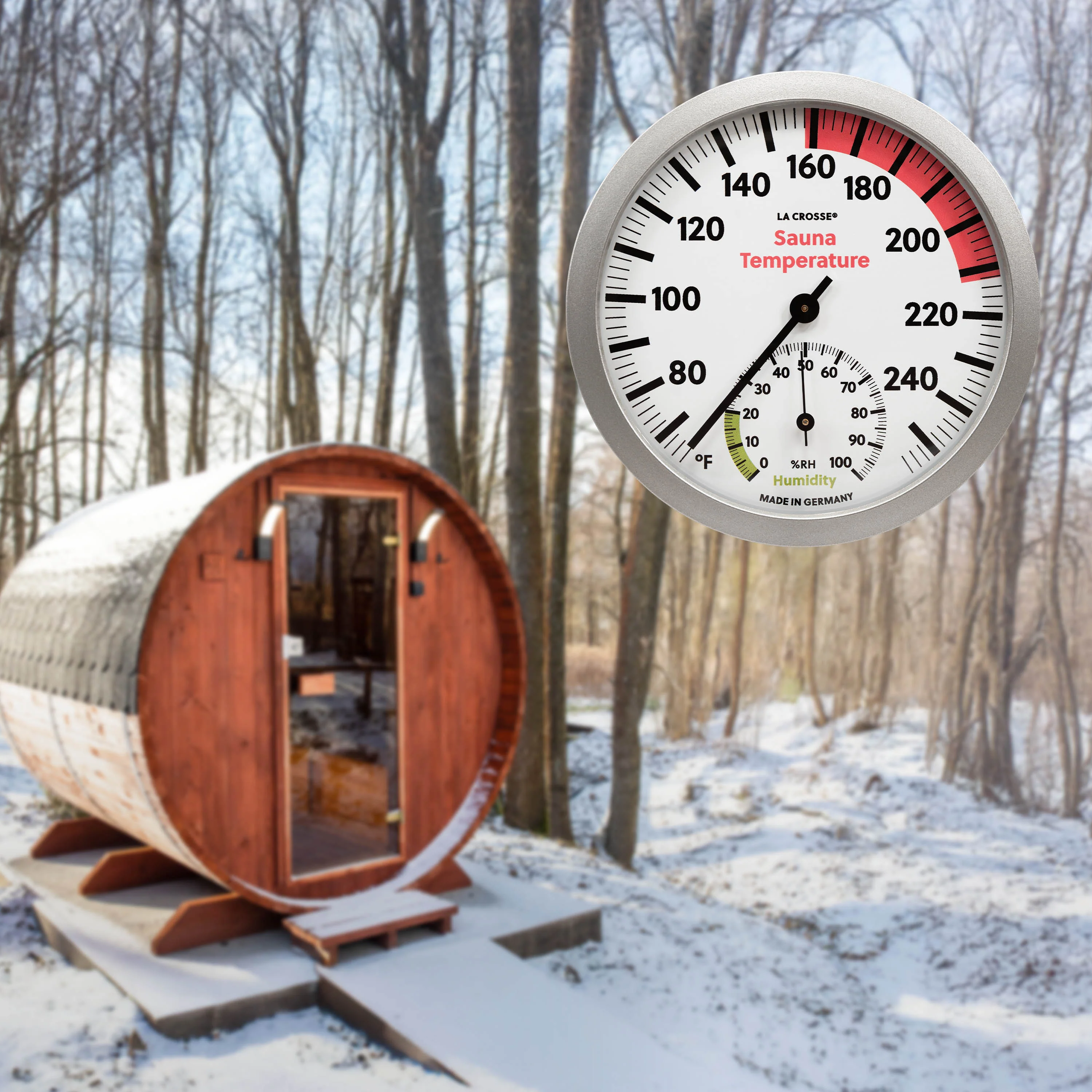914-612 Sauna Thermometer with Hygrometer - Silver - Image 7