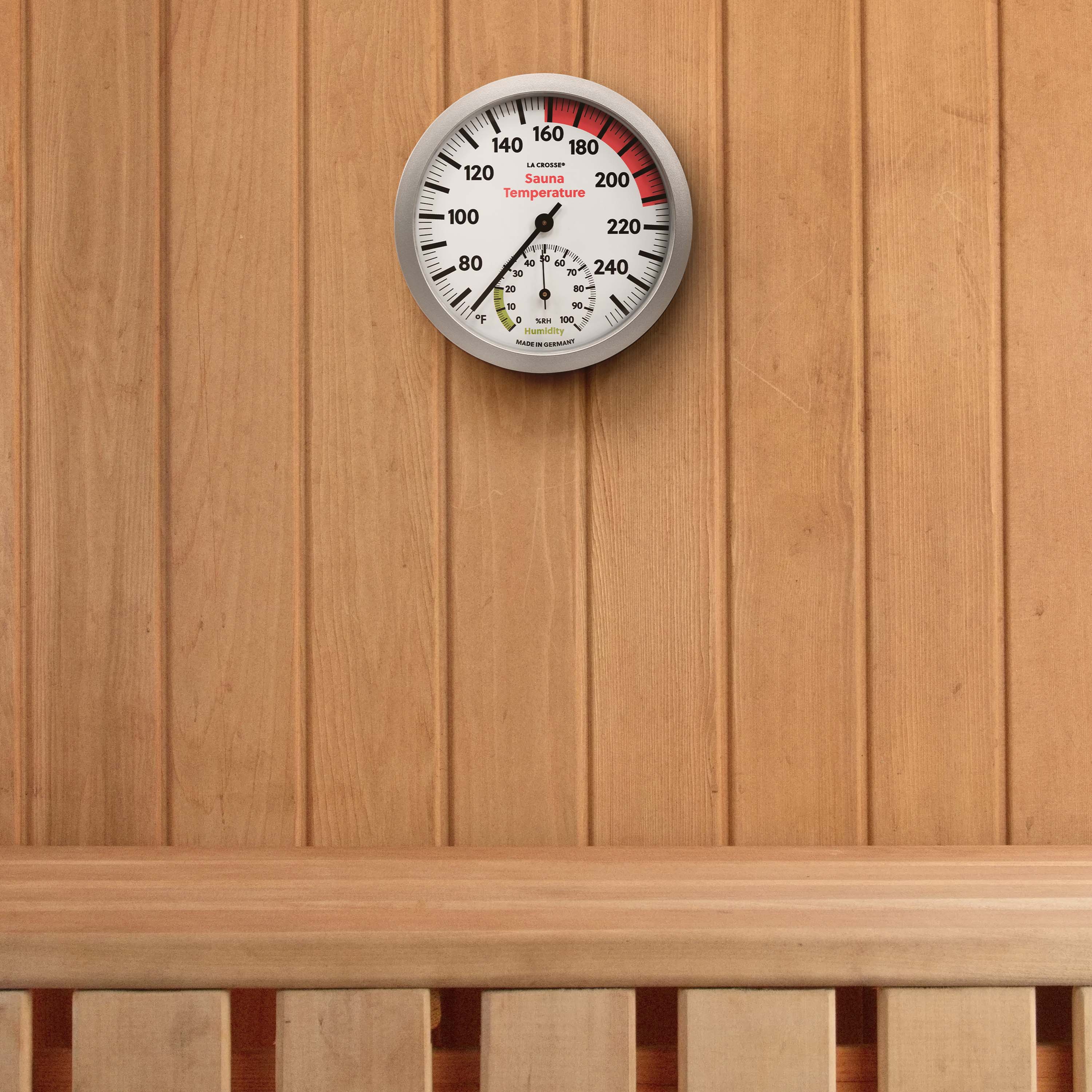 914-612 Sauna Thermometer with Hygrometer - Silver - Image 8