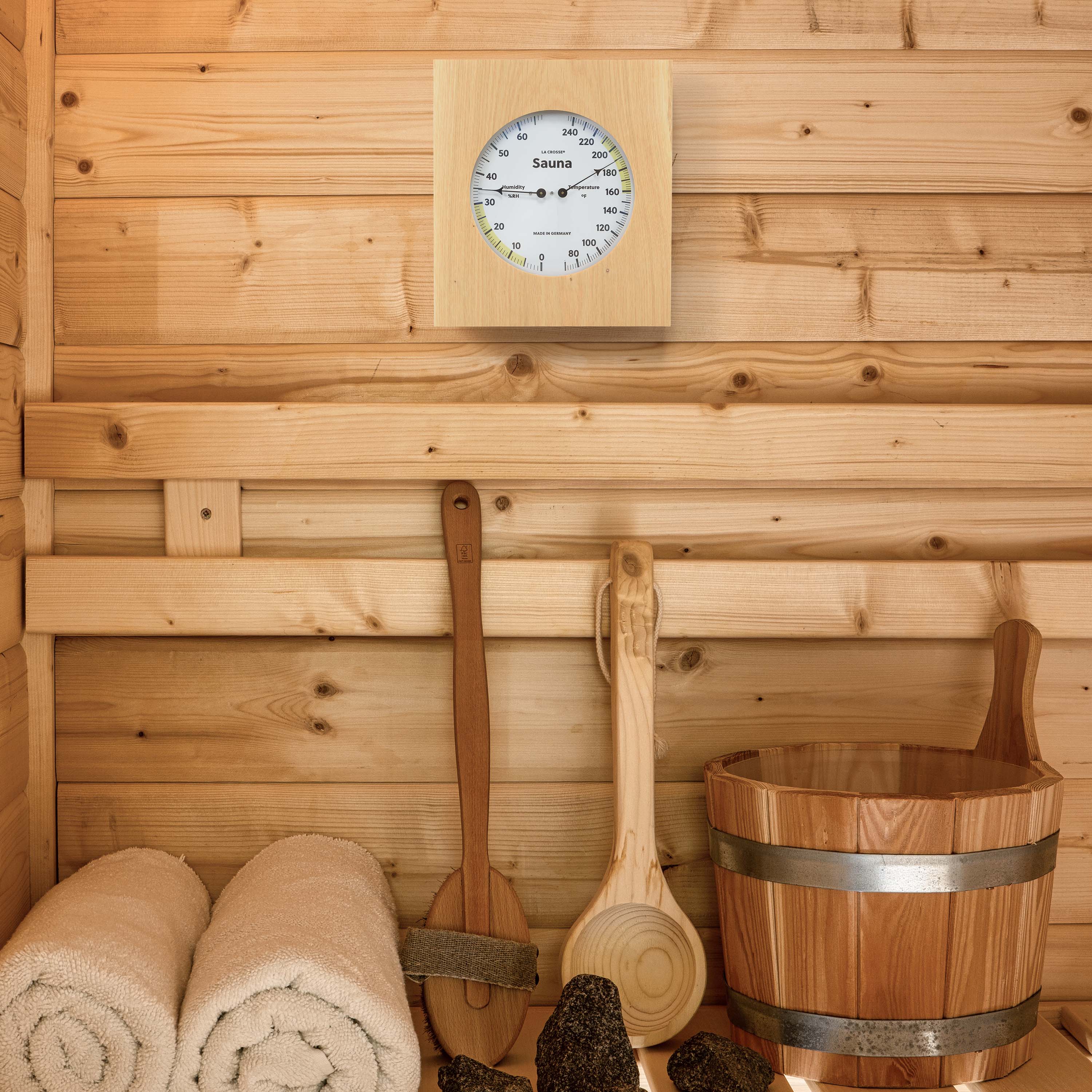 914-620 Sauna Thermometer and Hygrometer - Wood - Image 3