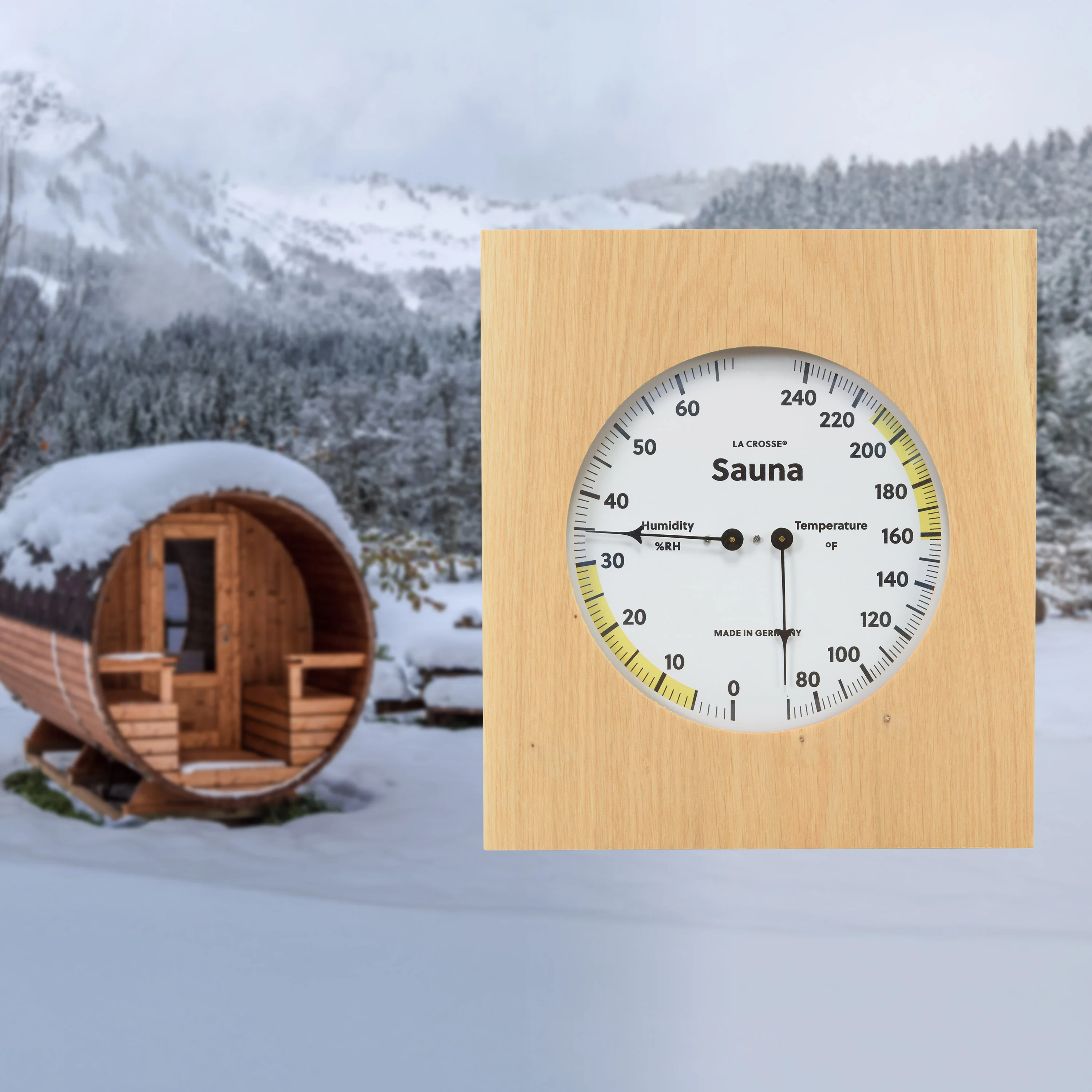 914-620 Sauna Thermometer and Hygrometer - Wood - Image 6