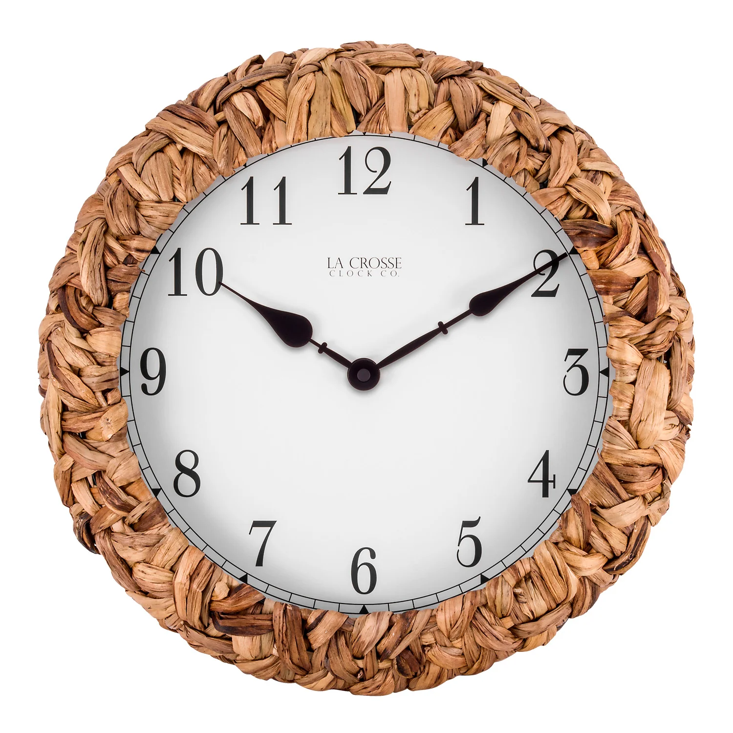 14-inch Palm Leaf Wrapped Clock
