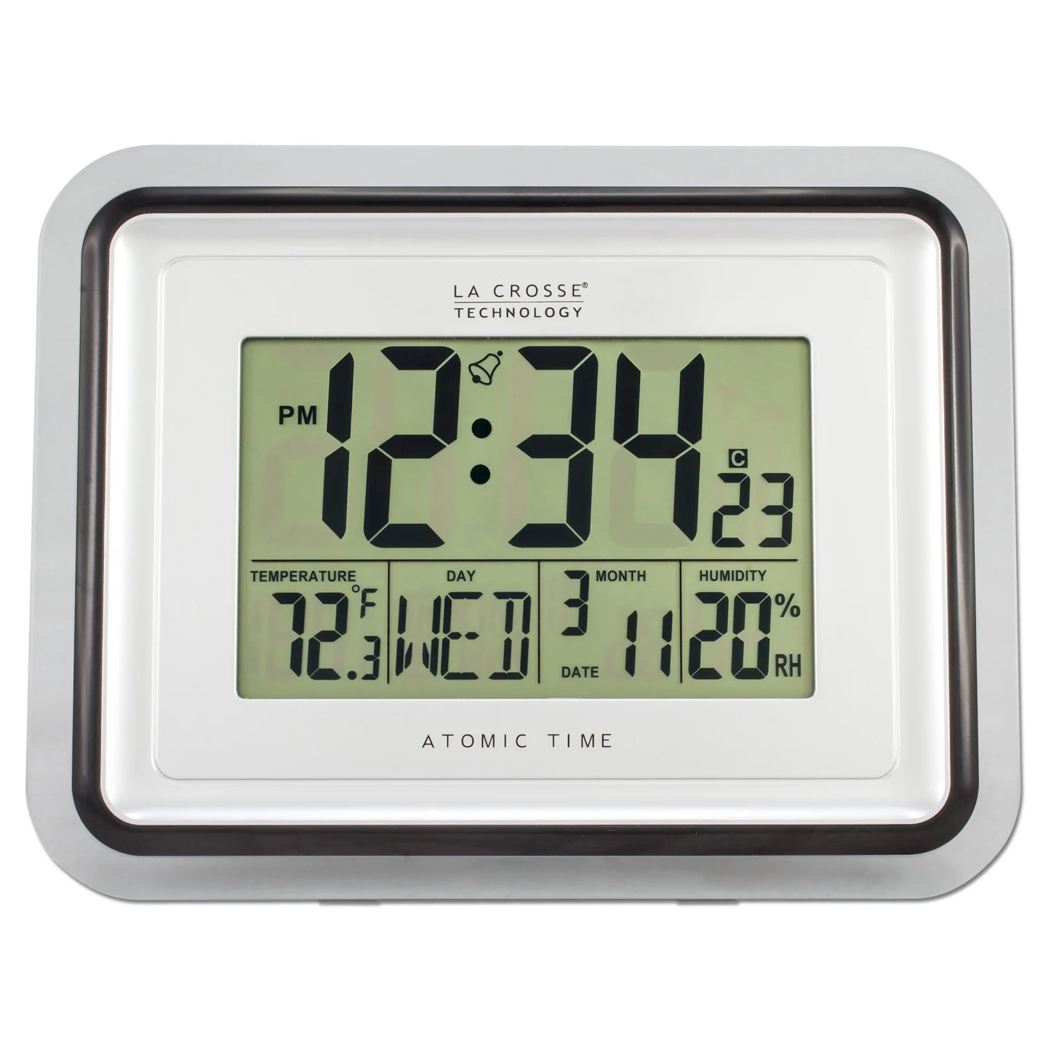 Digital Atomic Wall Clock with Indoor Temperature and Humidity