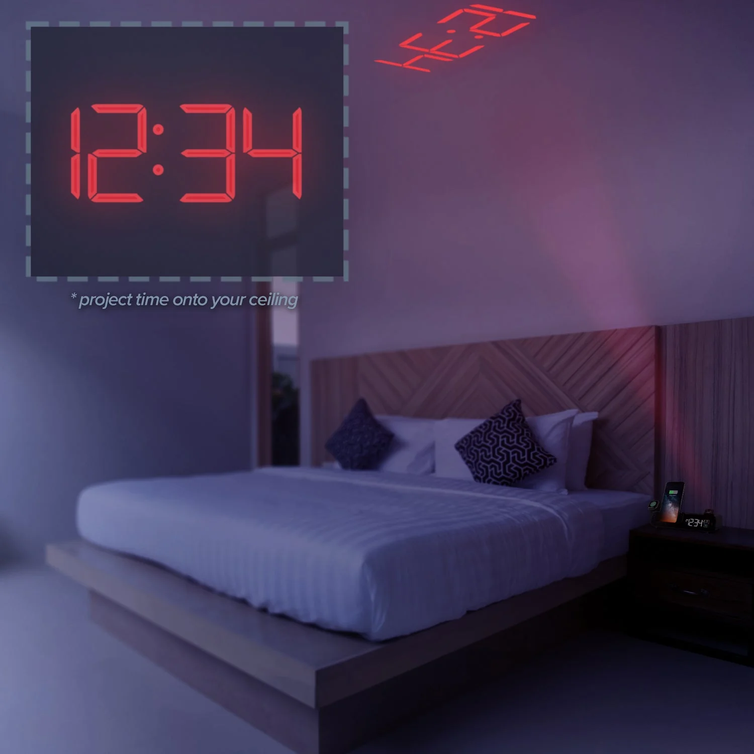 C75662-AU Wattz 2.0 Projection Alarm Clock - Image 5