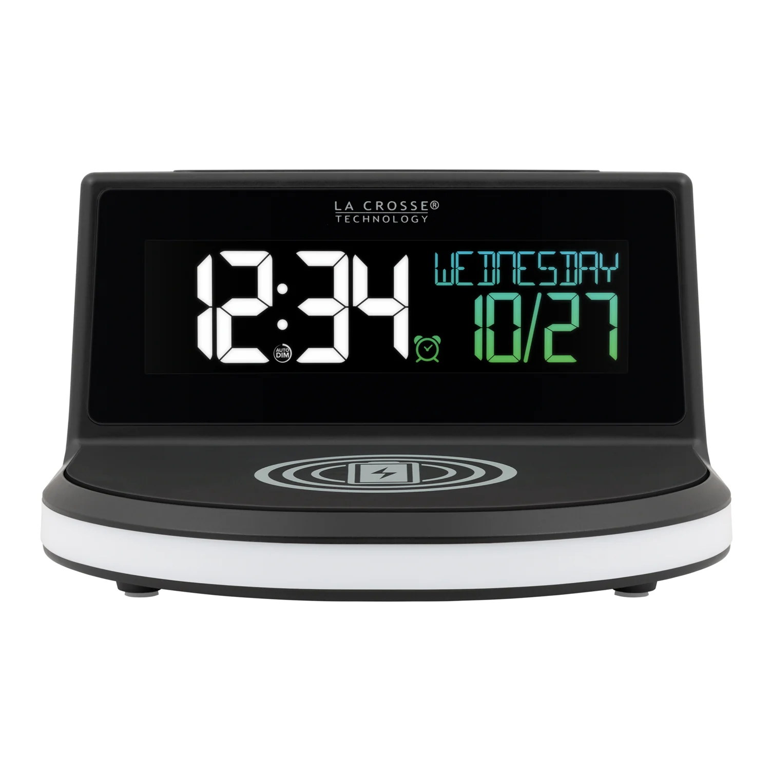 C75785-AU "Glow" Wireless Charging Alarm Clock with Indoor Temperature