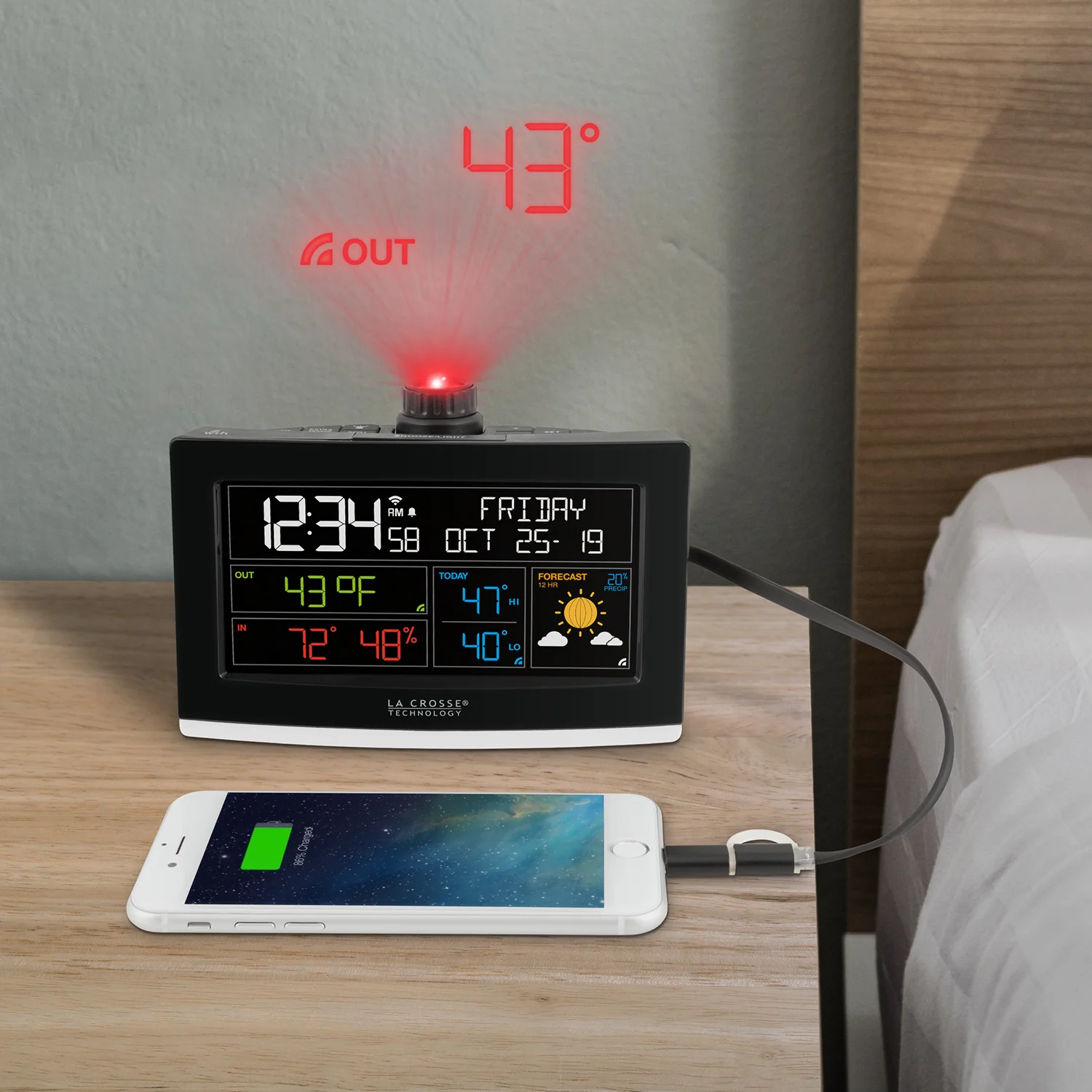 C82929 WiFi Projection Alarm Clock - Image 3