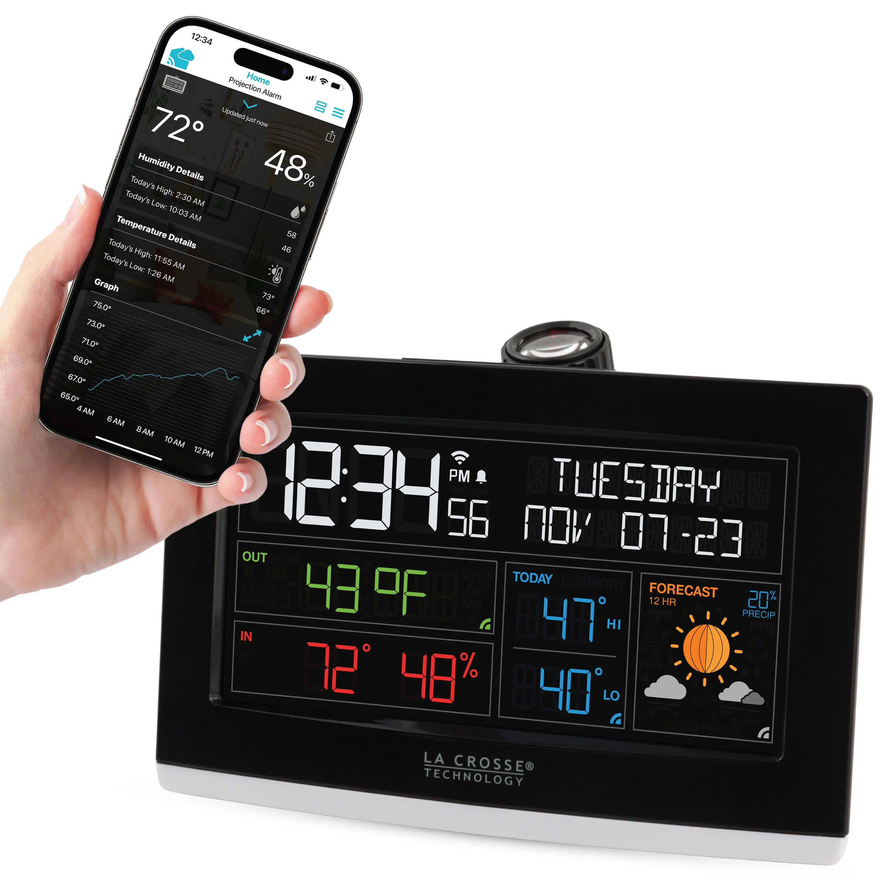 C82929V2 Wi-Fi Projection Alarm Clock
