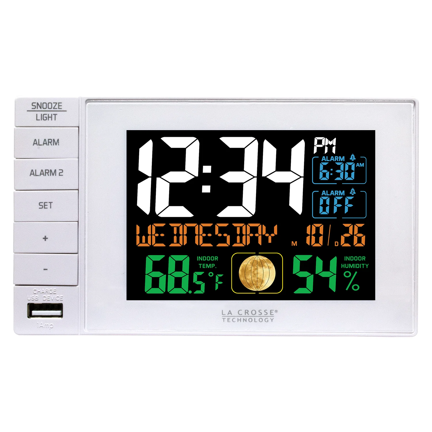 Dual Alarm Clock with USB Charging Port