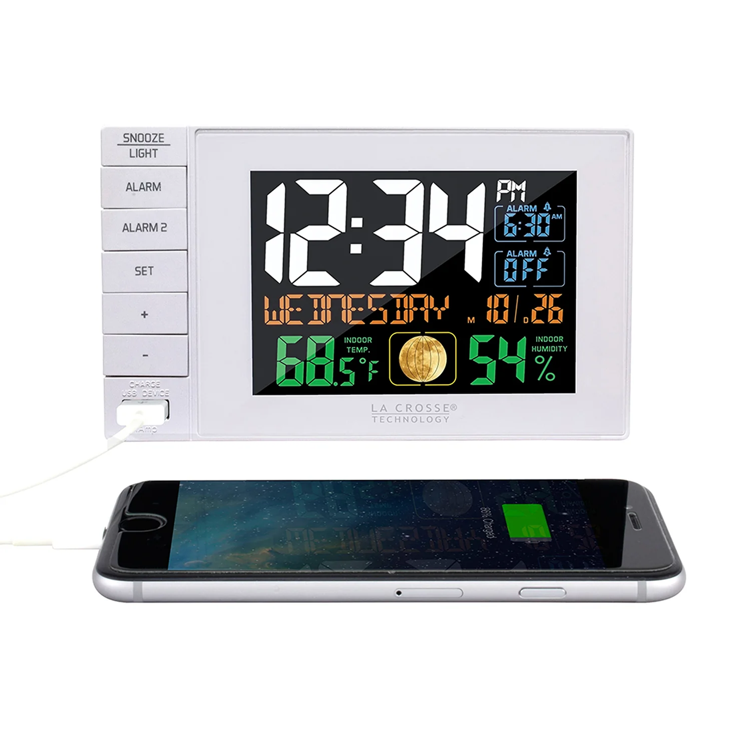 Dual Alarm Clock with USB Charging Port - Image 2