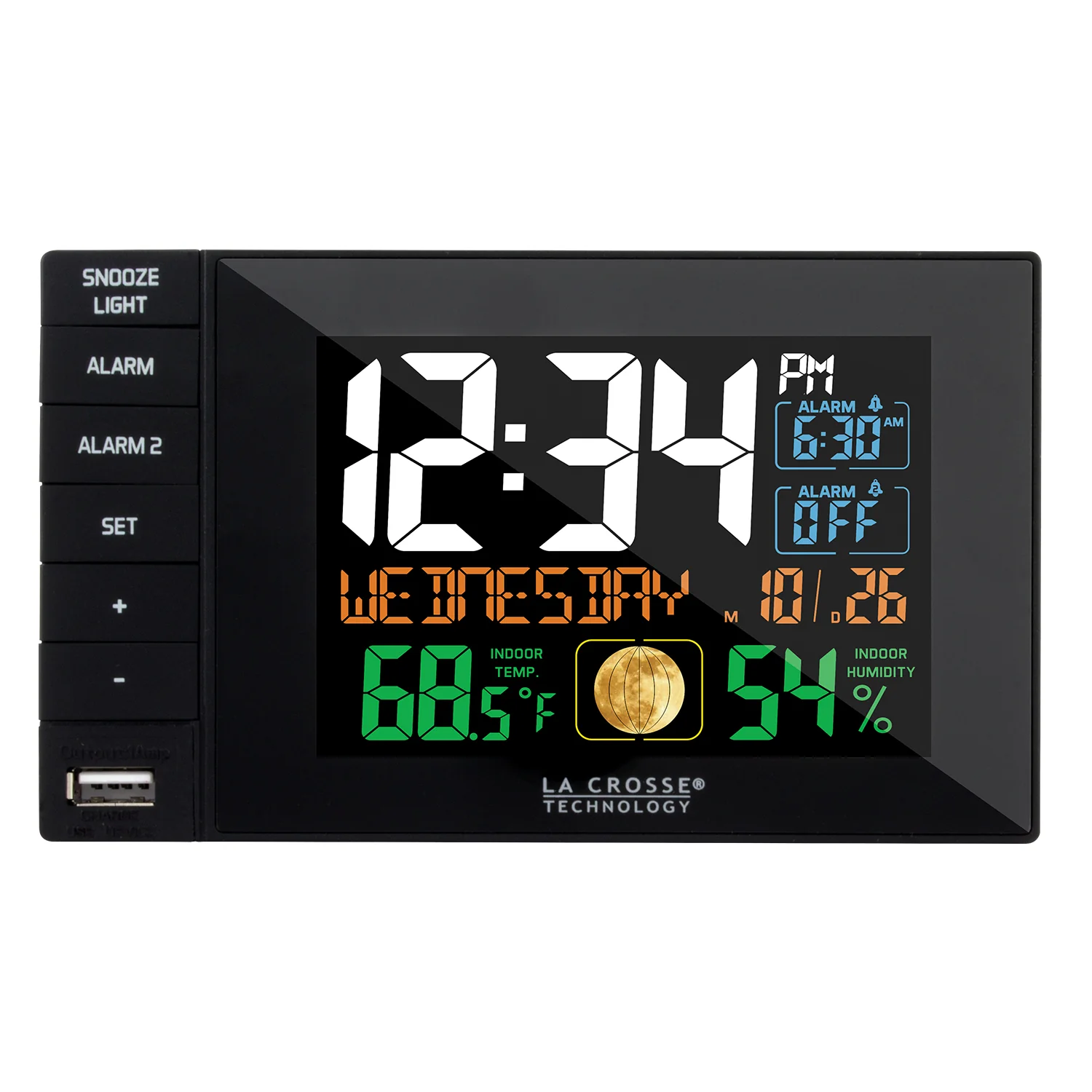 Dual Alarm Clock with USB Charging Port