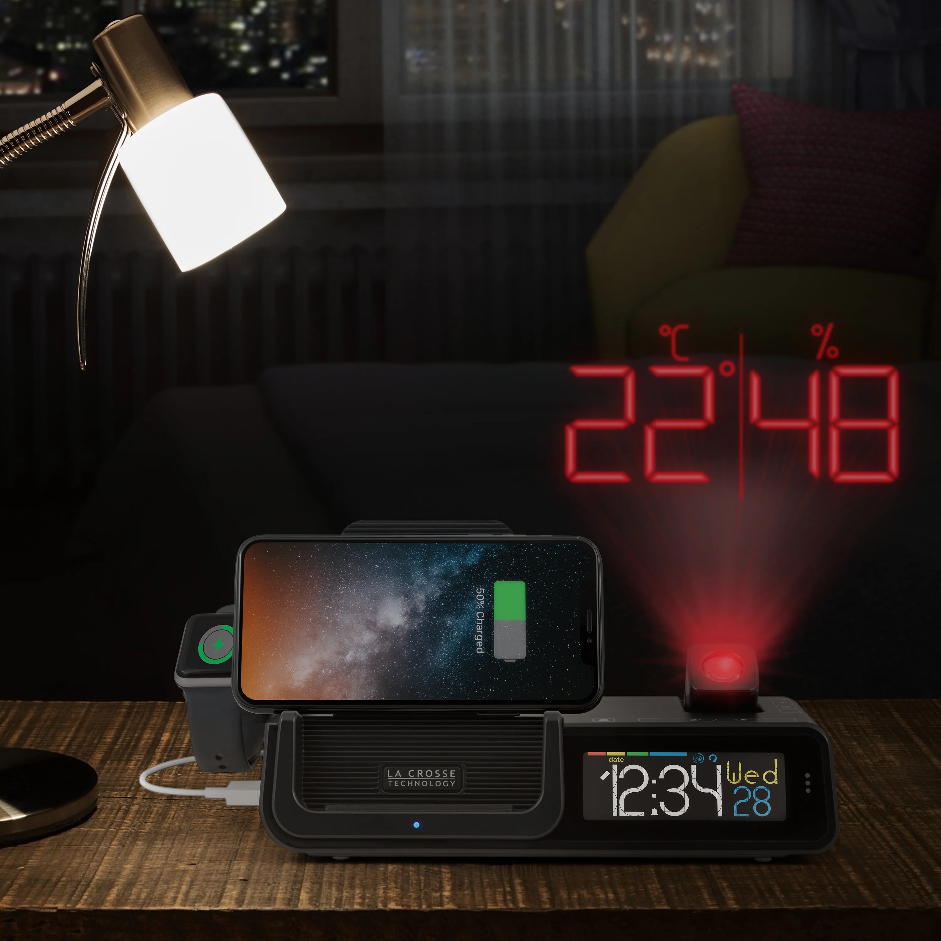 CA80765 Wattz 4-in-1 Projection Alarm Clock - Image 5